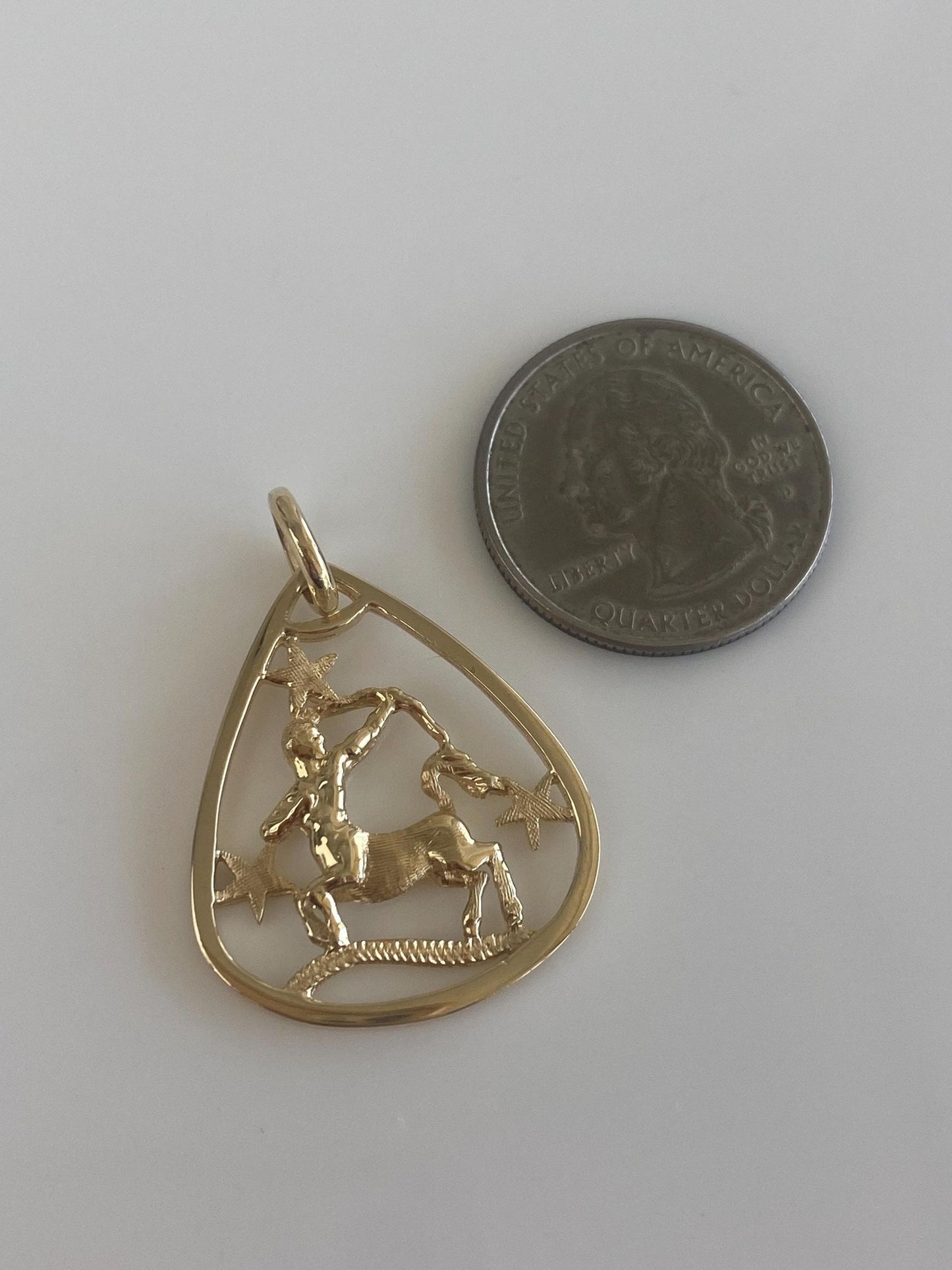 Vintage Solid 14k Yellow Gold Sagittarius Zodiac Charm