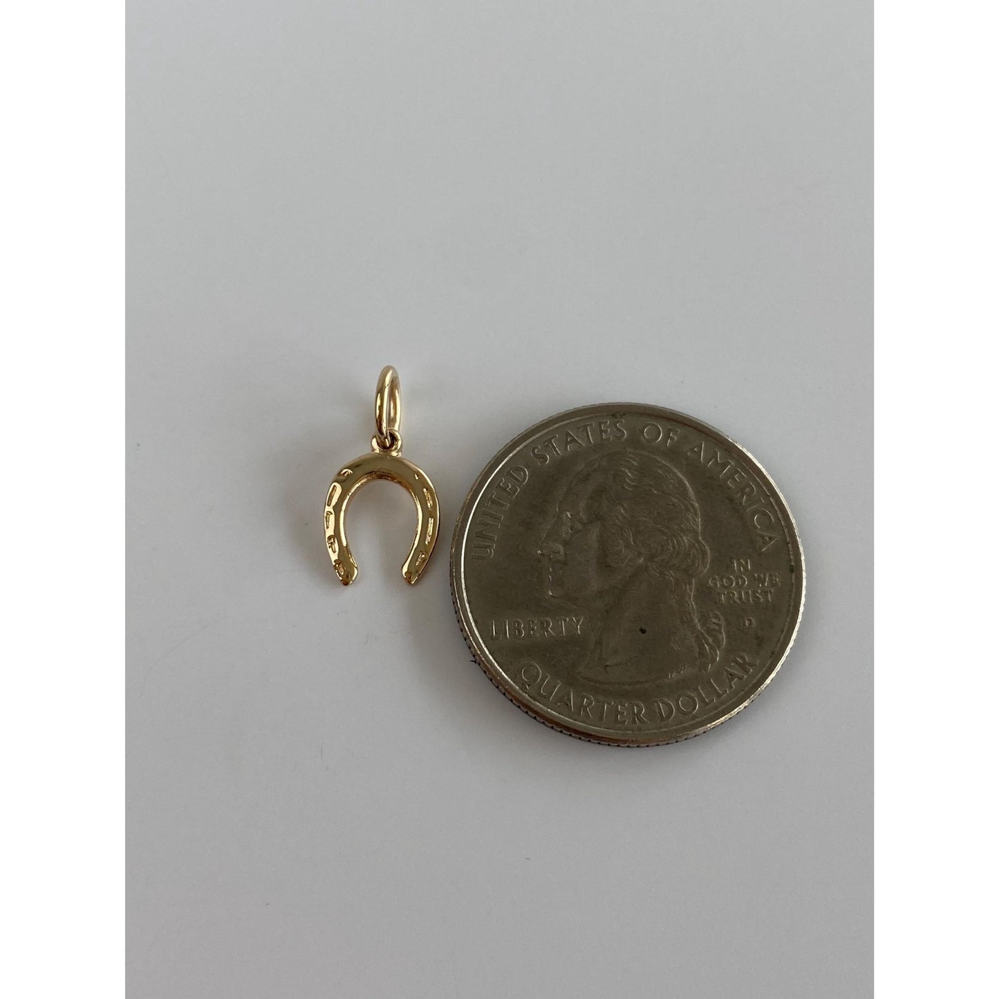 Solid 10k Yellow Gold Lucky Horseshoe Charm