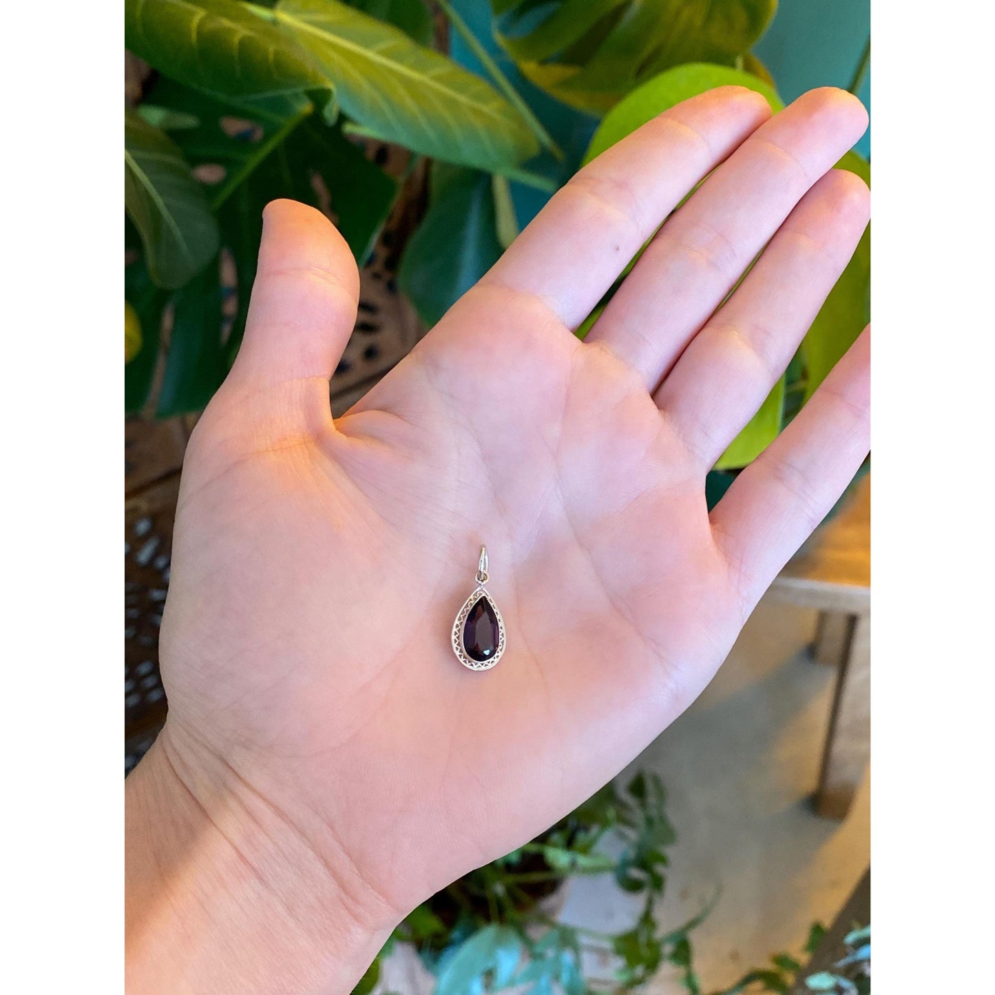 Vintage Solid 10k White Gold Purple Cubic Zirconia Stick Pin Conversion Charm