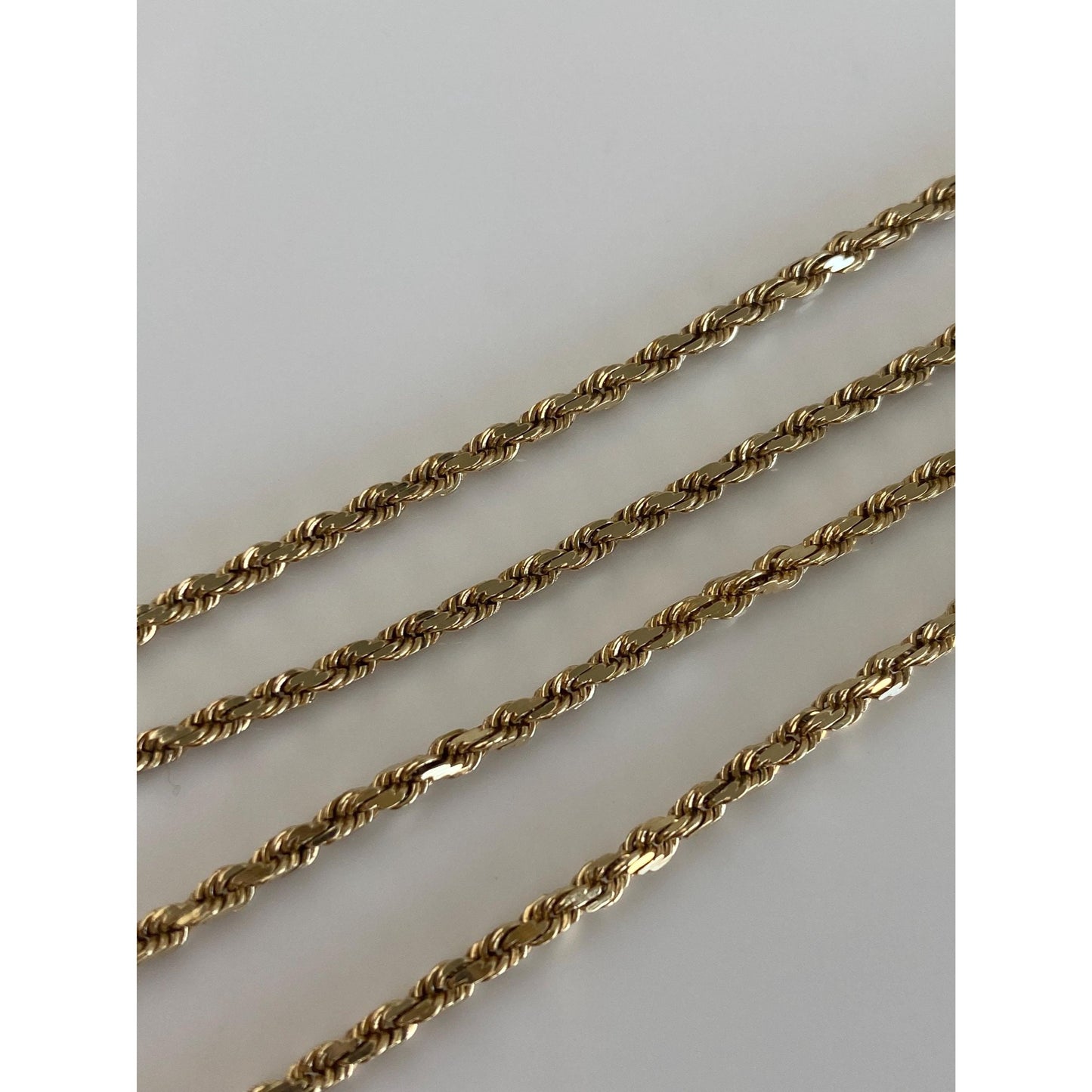 Vintage Solid 14k Yellow Gold Rope Chain Necklace - 16.5 inches