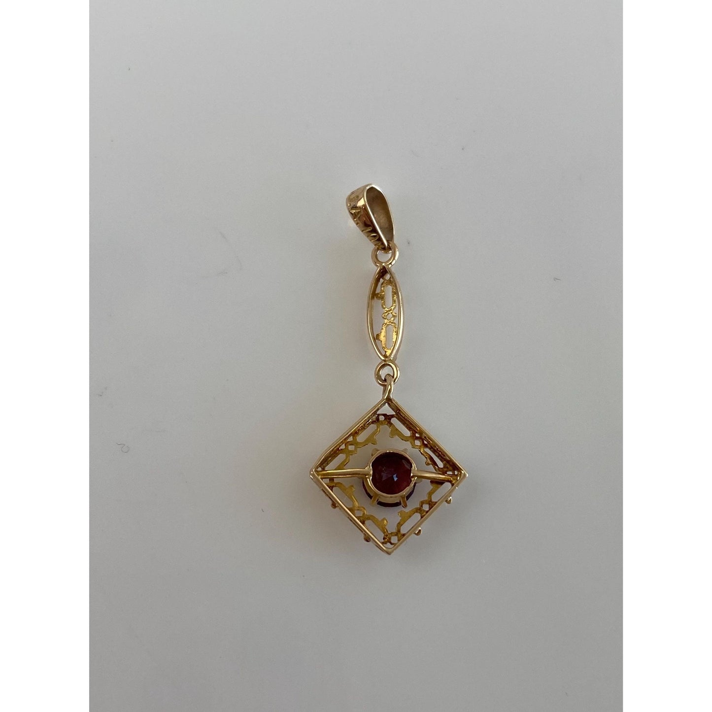 Vintage Solid 10k Yellow Gold Purple Cubic Zirconia Dangle Charm