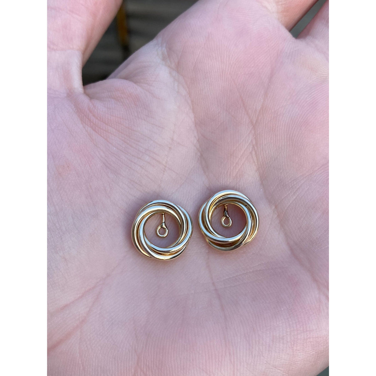 Vintage 14k Yellow Gold Layered Circle Earring Jackets