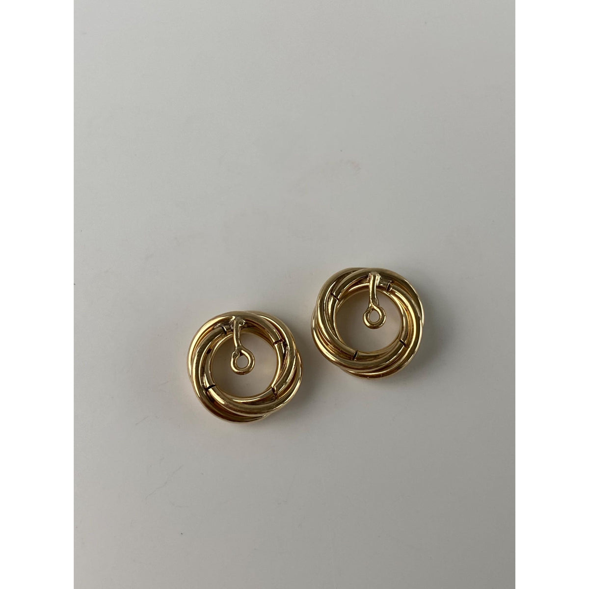 Vintage 14k Yellow Gold Layered Circle Earring Jackets