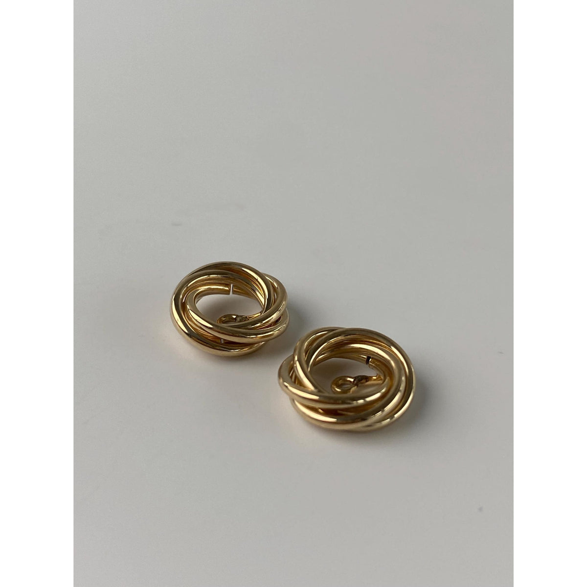 Vintage 14k Yellow Gold Layered Circle Earring Jackets