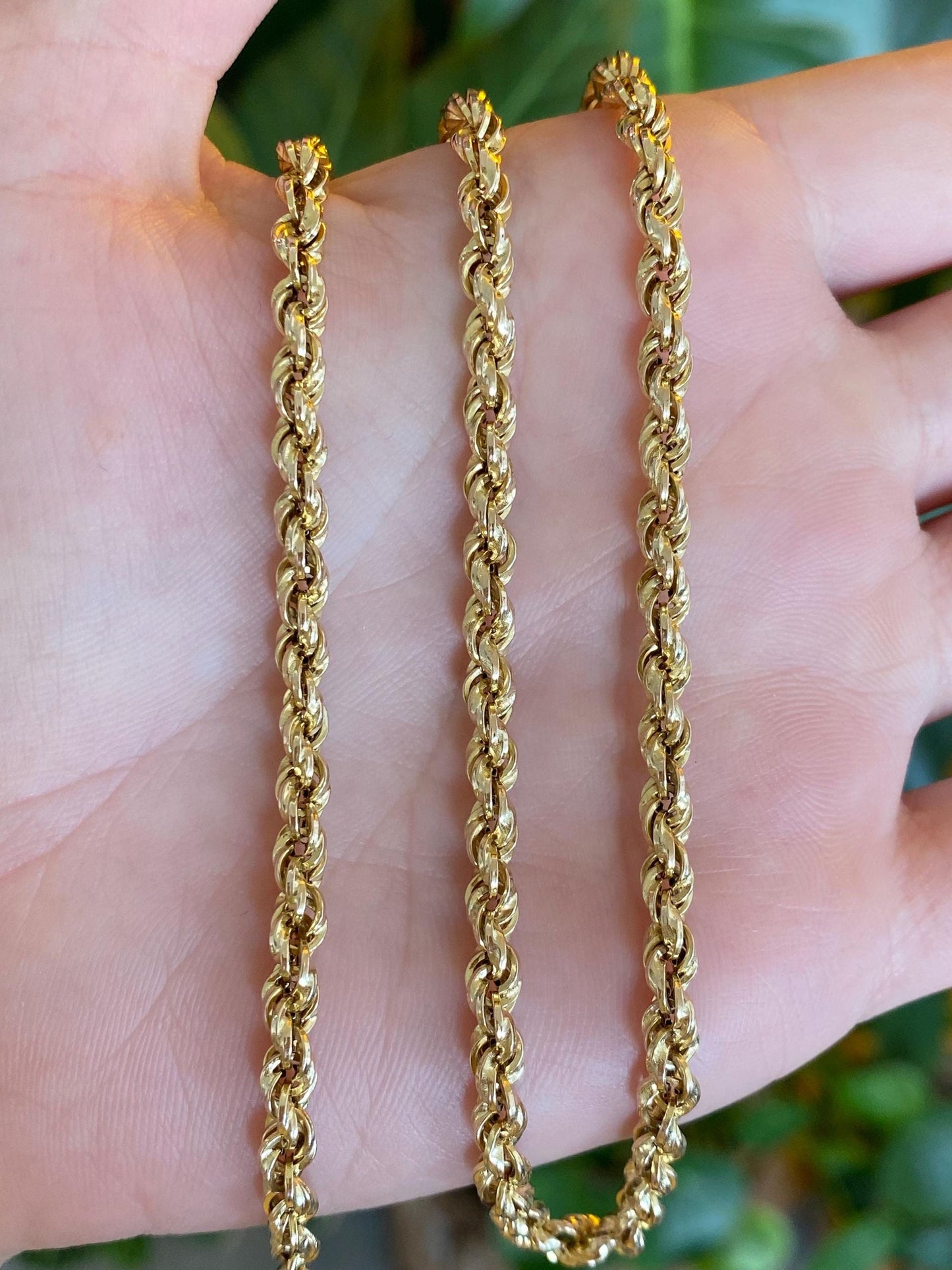Vintage 10k Yellow Gold Rope Chain Necklace - 17 inches