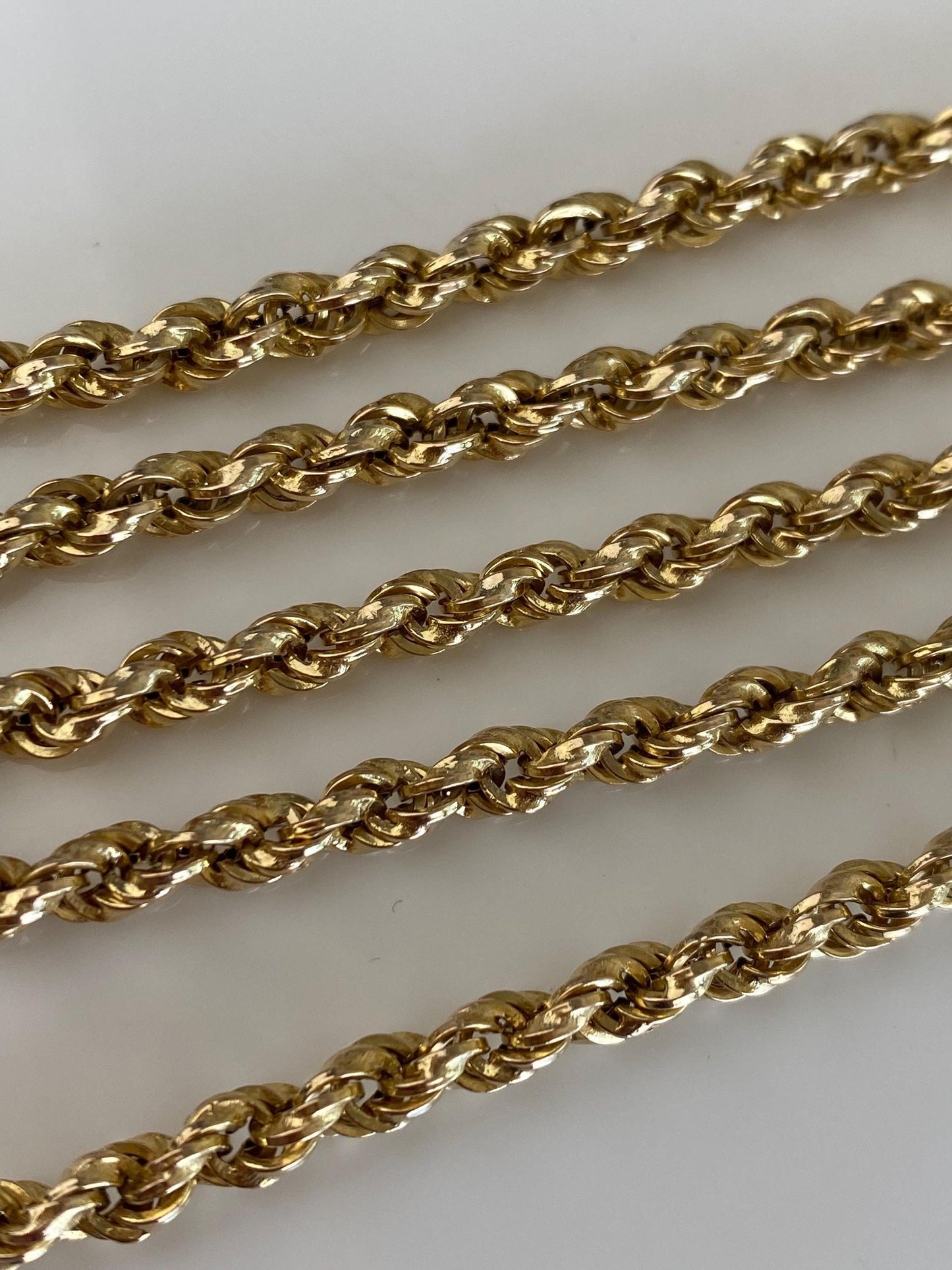 Vintage 10k Yellow Gold Rope Chain Necklace - 17 inches