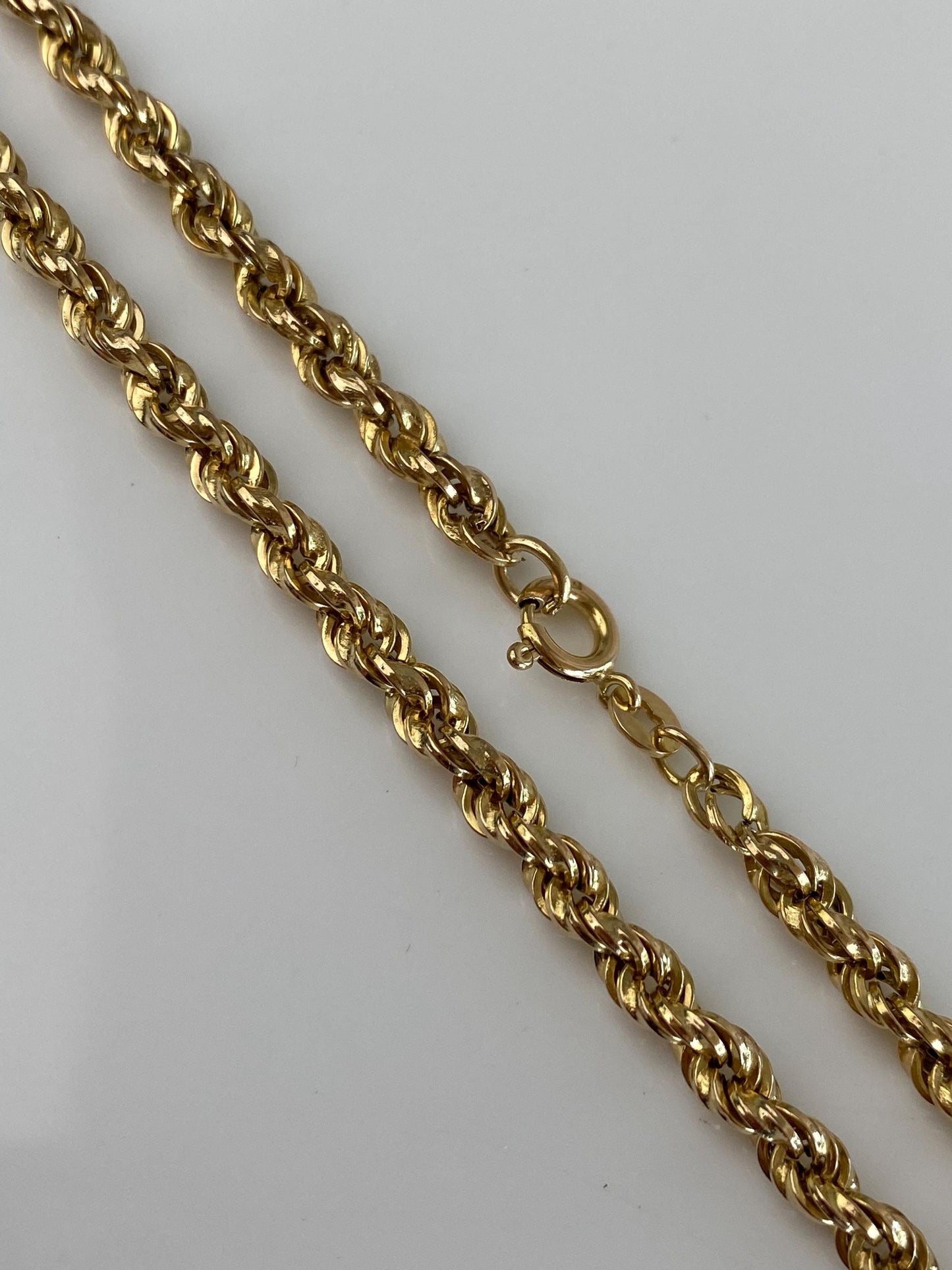Vintage 10k Yellow Gold Rope Chain Necklace - 17 inches