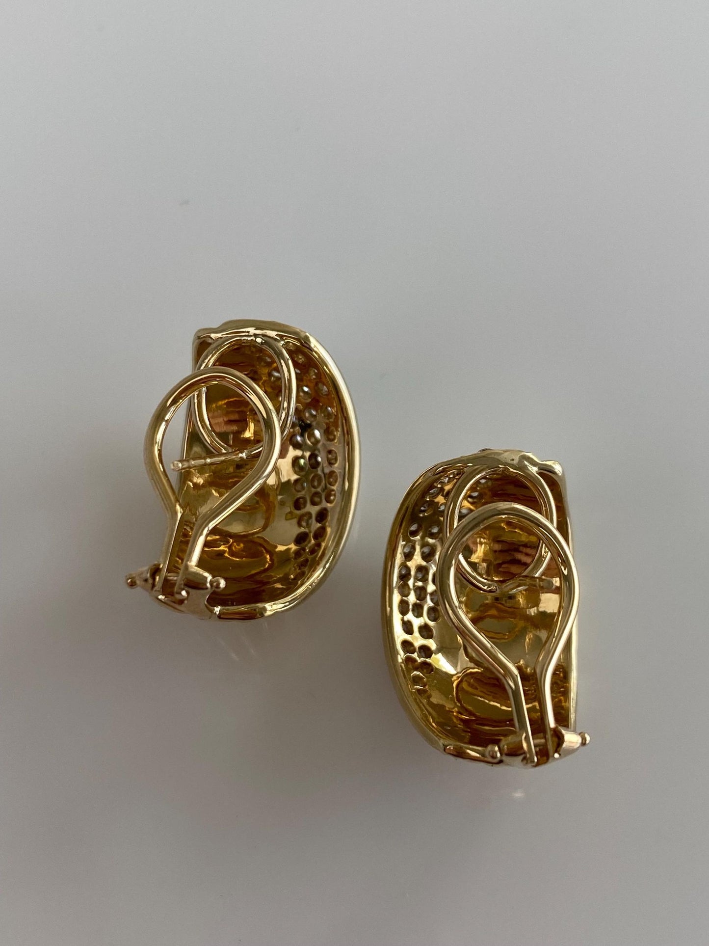 Vintage Solid 14k Yellow Gold Diamond Drop Earrings