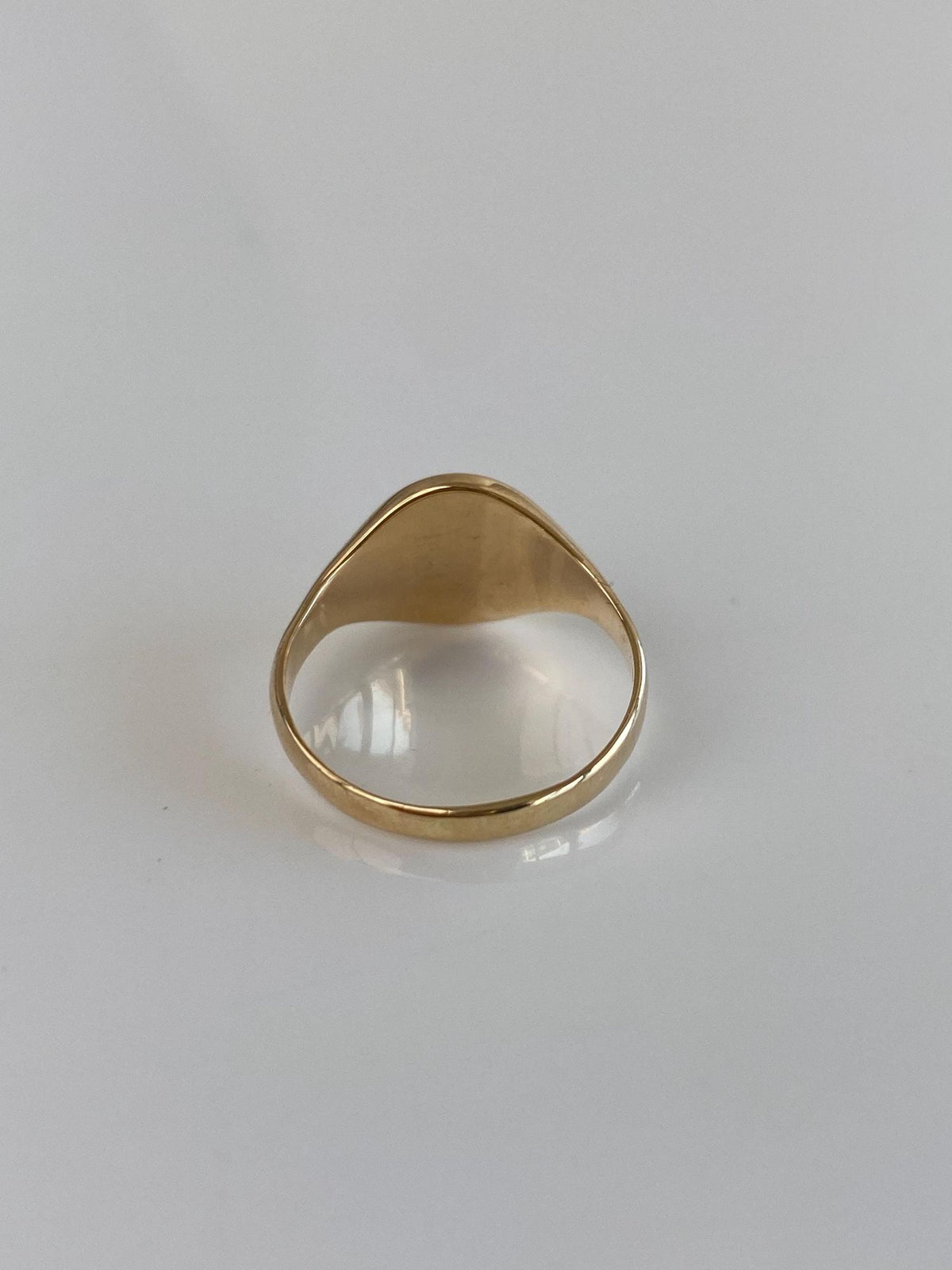 Vintage Solid 10k Yellow Gold Monogram Signet Ring - Size 5