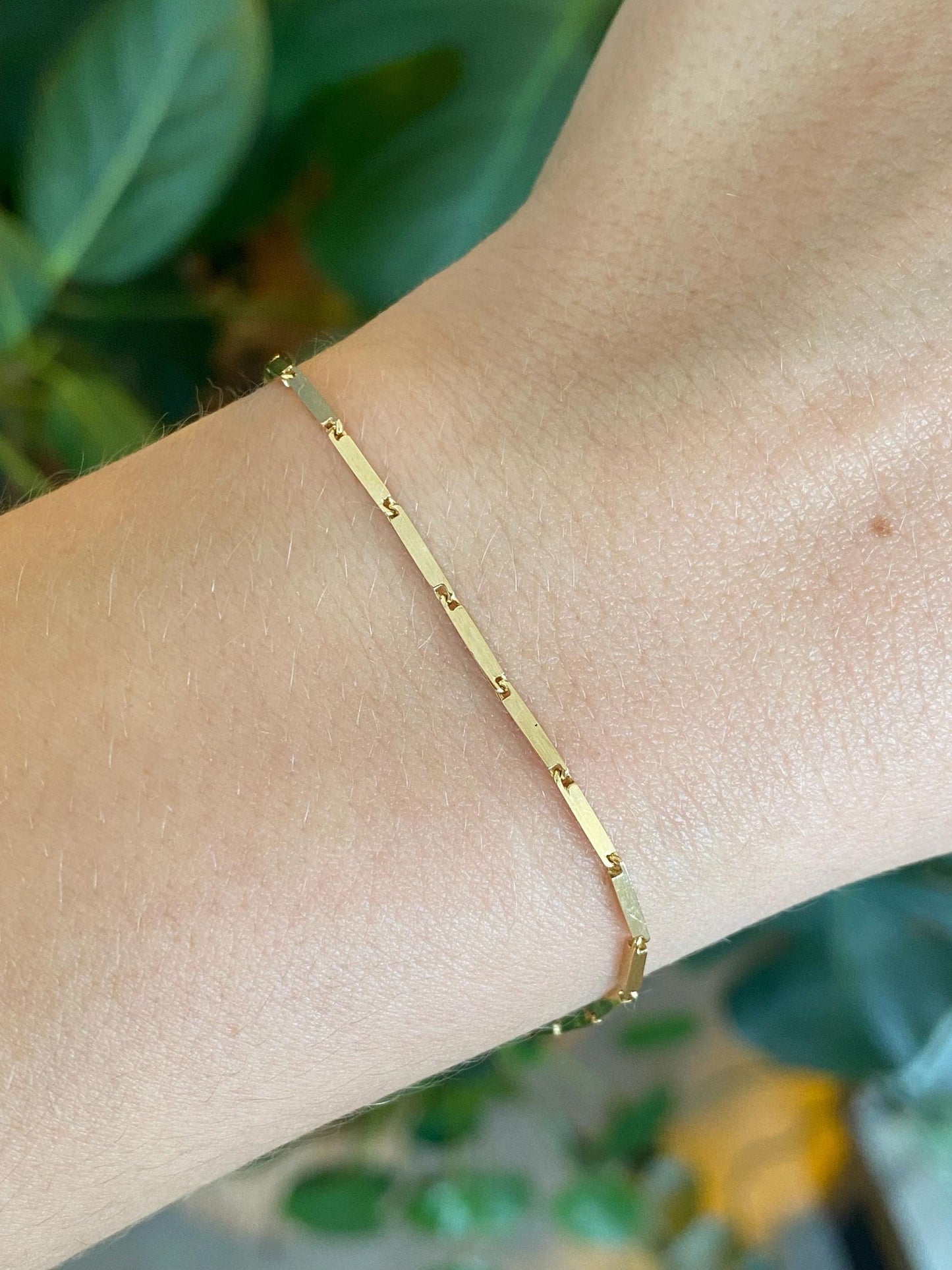 Vintage Solid 14k Yellow Gold Link Chain Bracelet - 7 inches