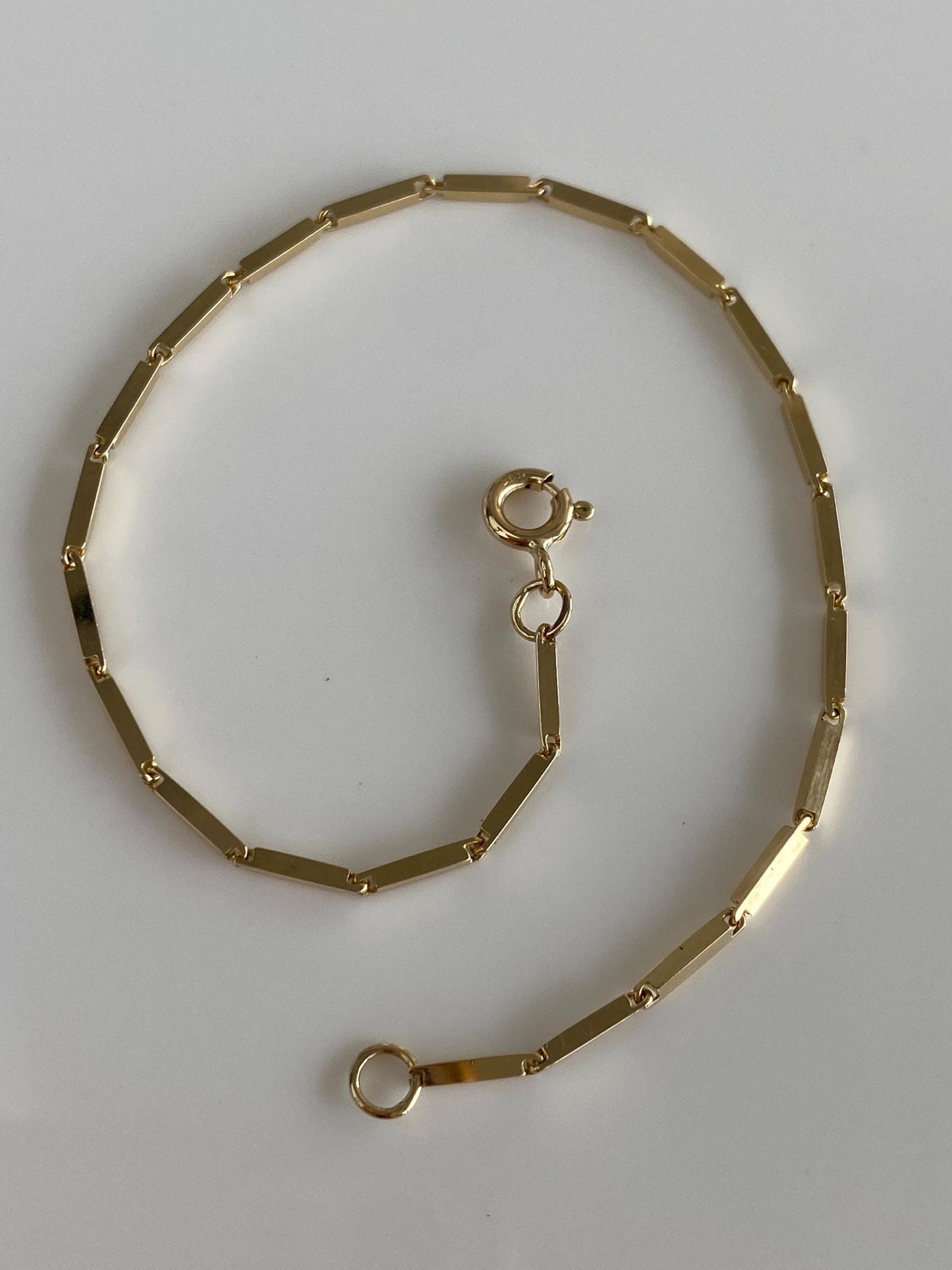 Vintage Solid 14k Yellow Gold Link Chain Bracelet - 7 inches
