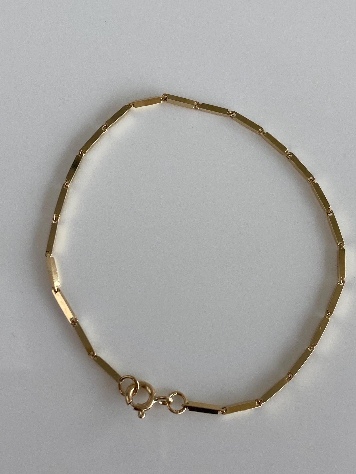 Vintage Solid 14k Yellow Gold Link Chain Bracelet - 7 inches