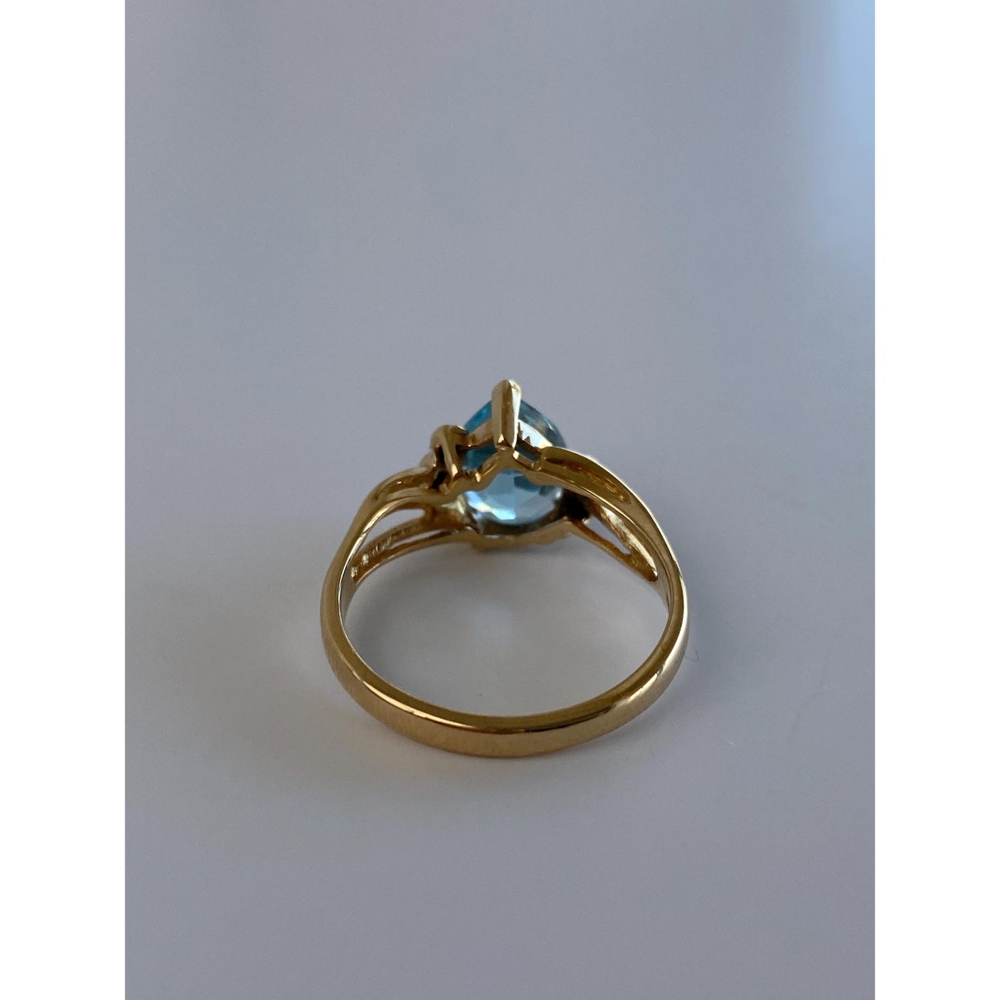 Vintage Solid 10k Yellow Gold Diamond Topaz Ring - Size 6.5