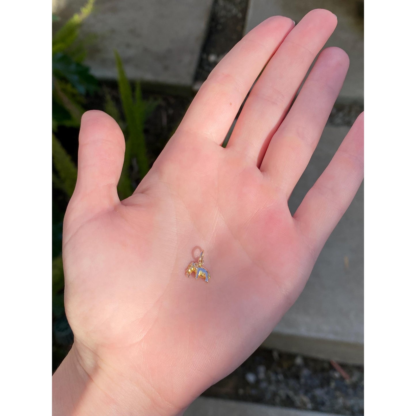 Vintage 10k Yellow Gold Tiny Elephant Charm