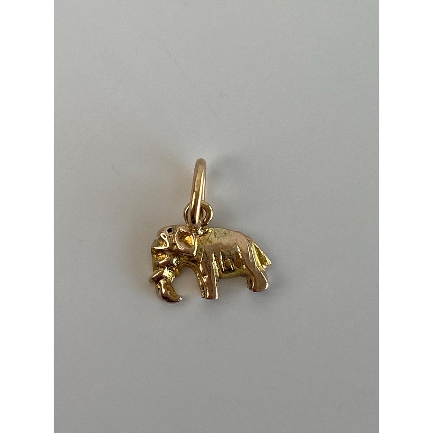Vintage 10k Yellow Gold Tiny Elephant Charm