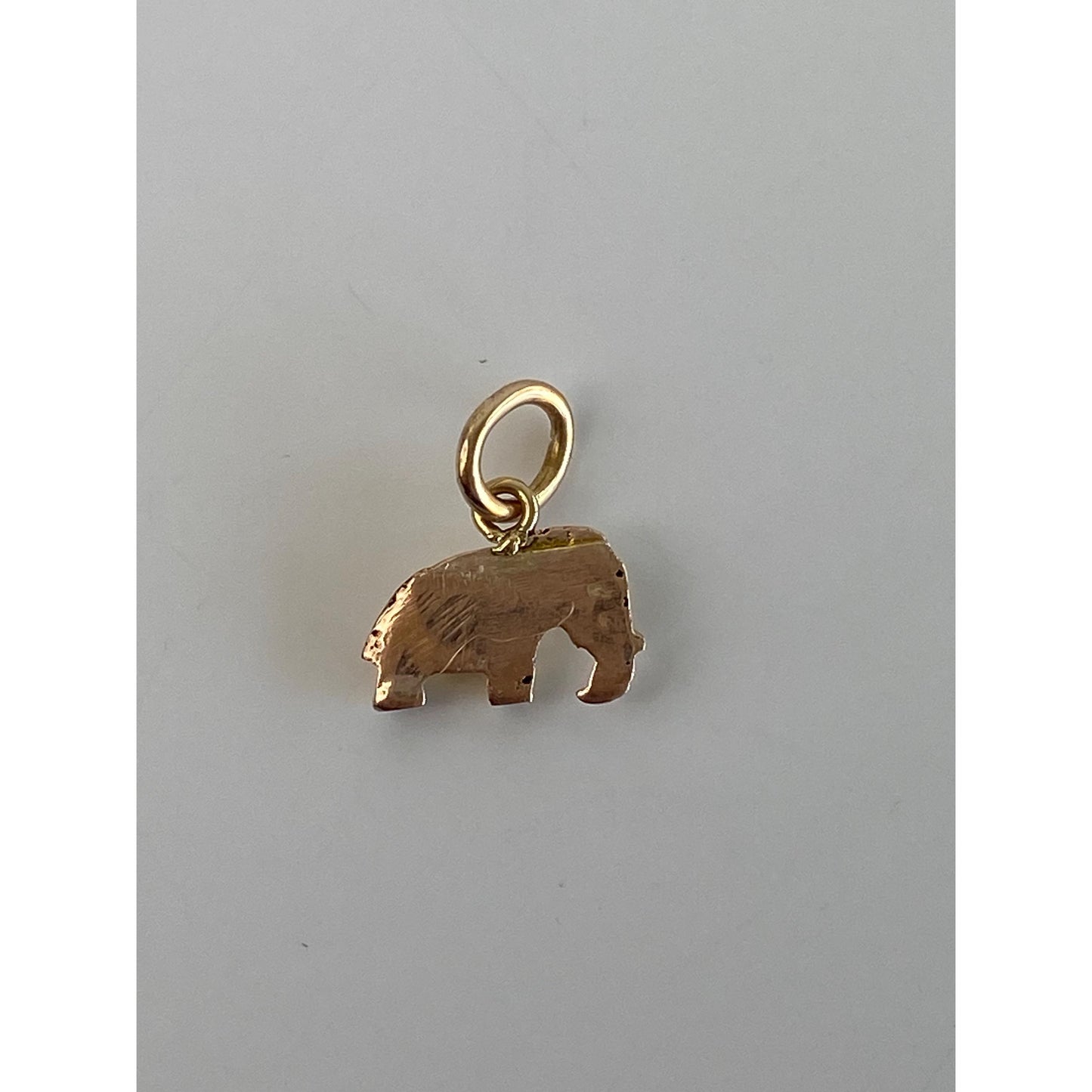 Vintage 10k Yellow Gold Tiny Elephant Charm