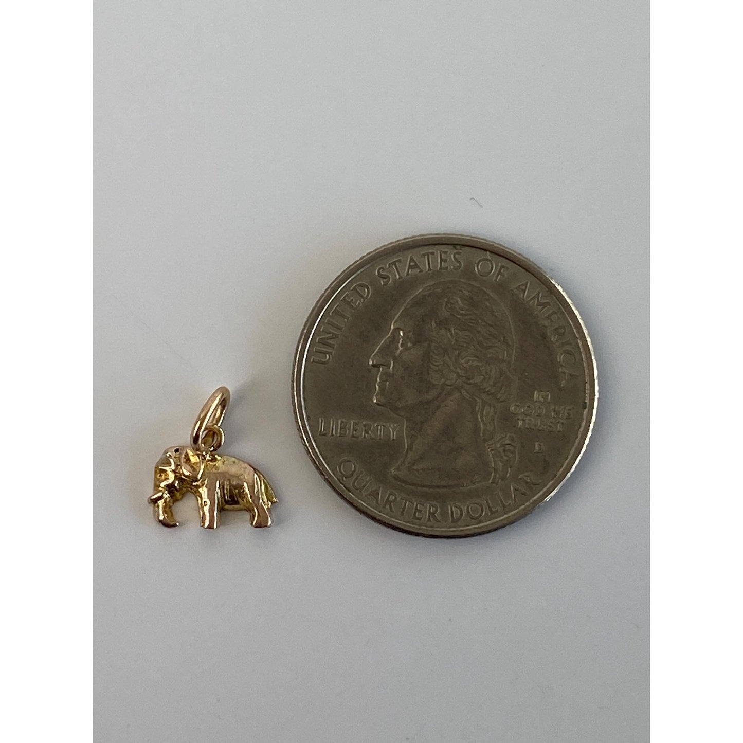 Vintage 10k Yellow Gold Tiny Elephant Charm