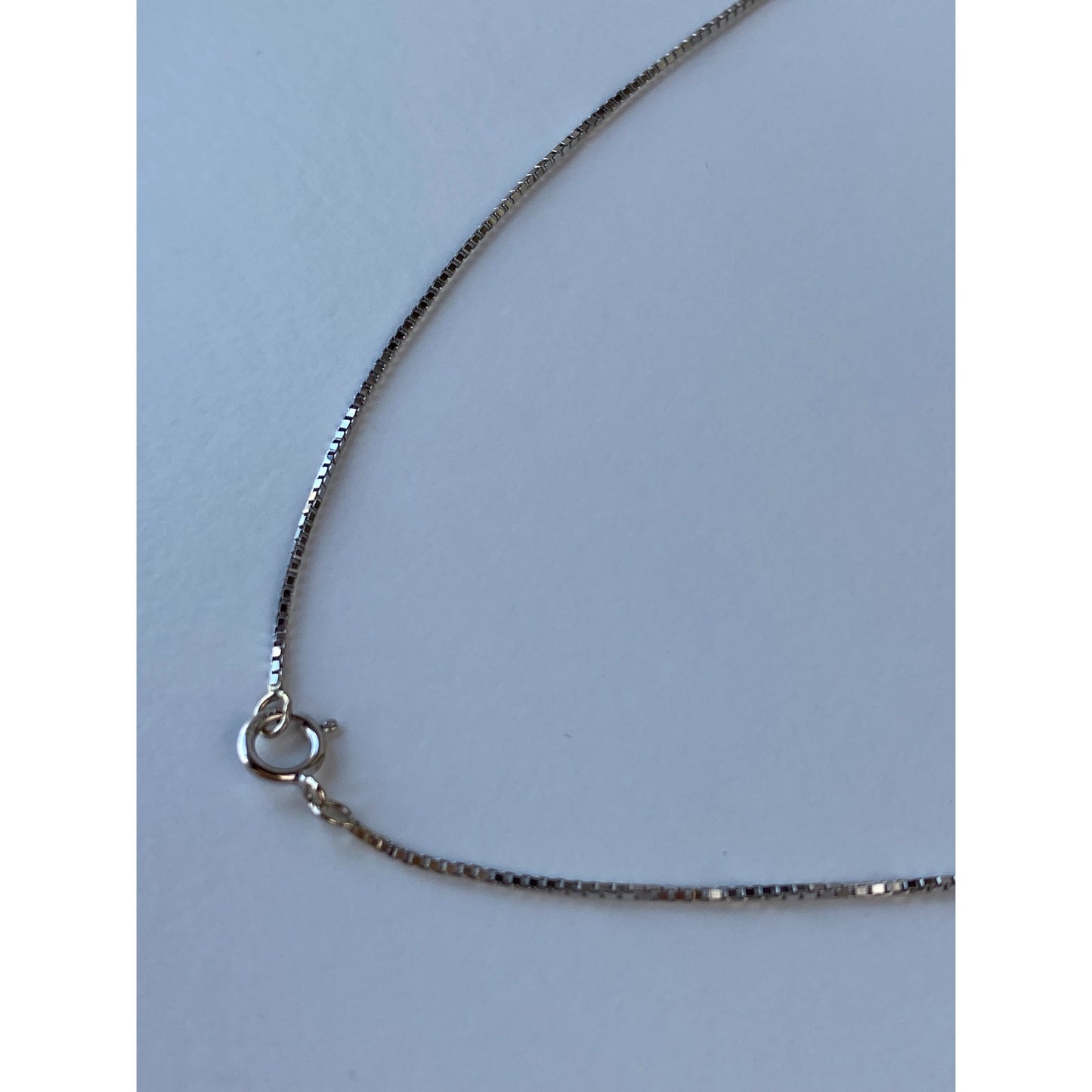 Solid 14k White Gold Box Chain Necklace - 20.5 inches