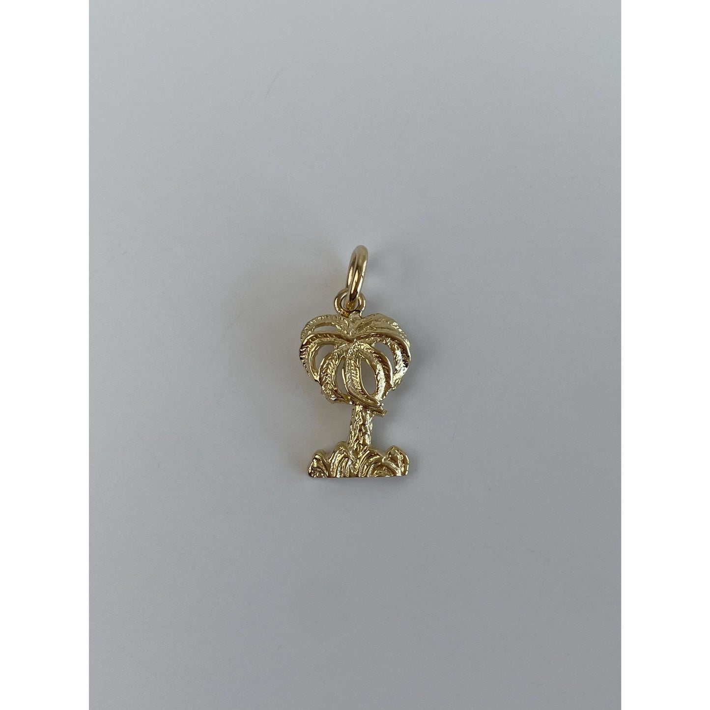 Vintage Solid 14k Yellow Gold Palm Tree Charm