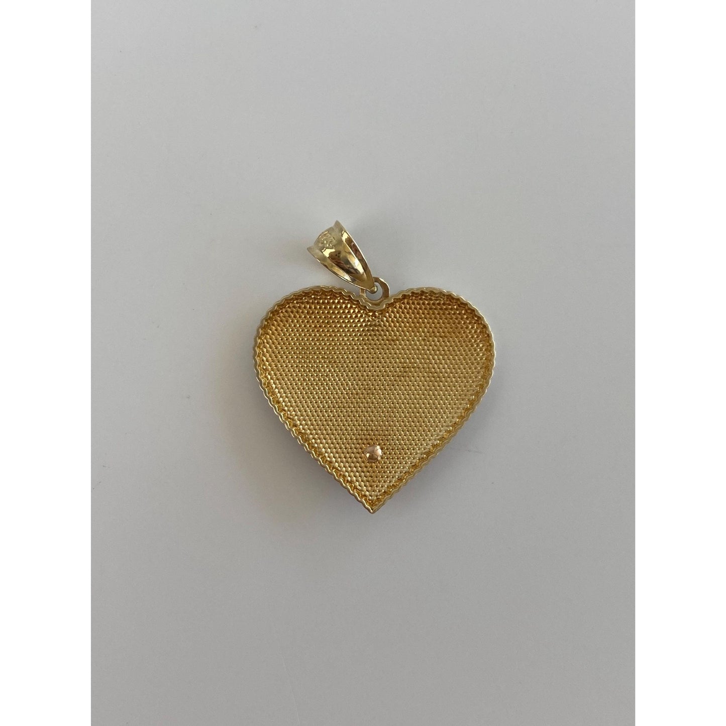 Vintage Solid 10k Tri Tone Gold Mom Rose Heart Charm