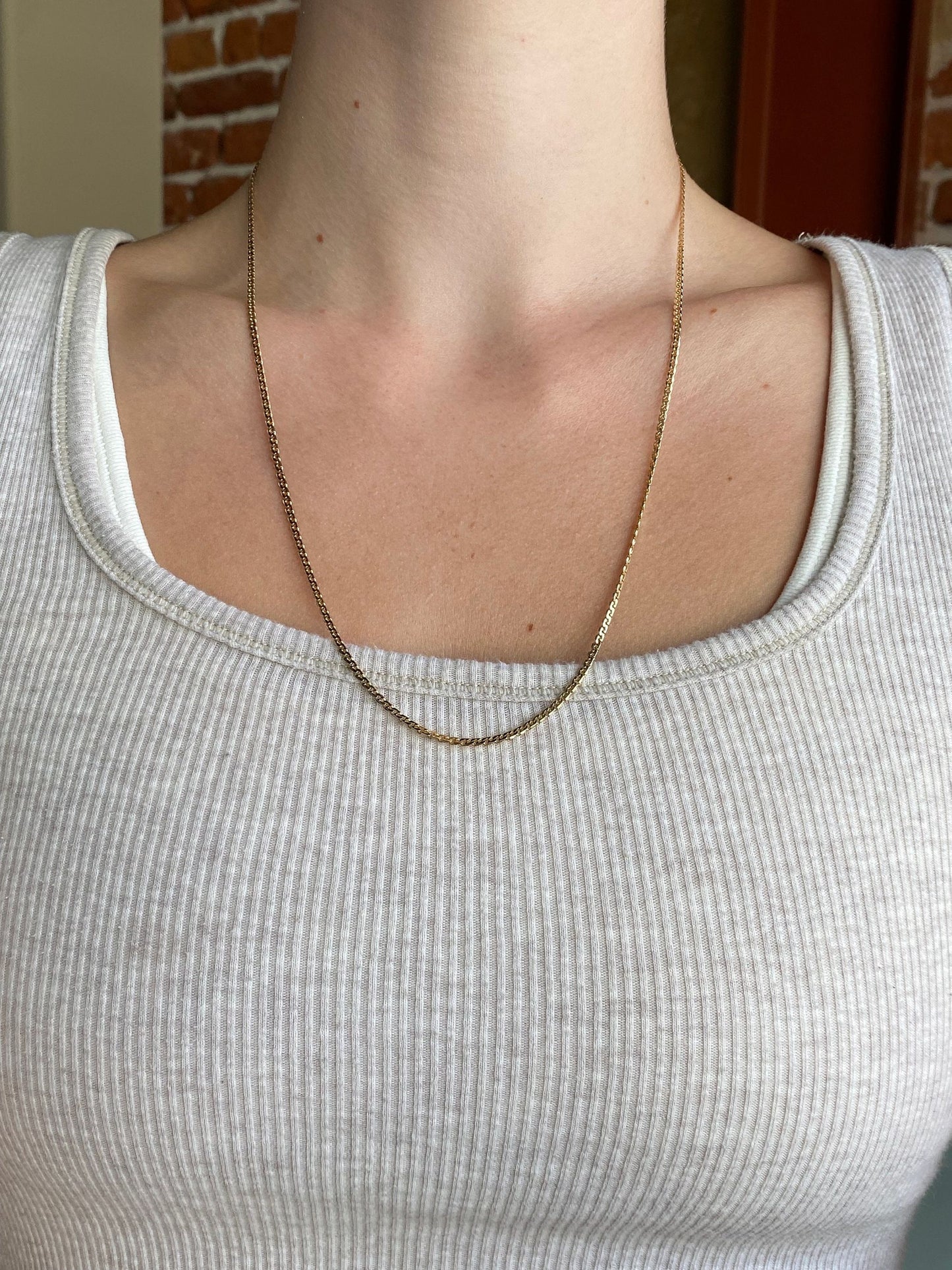 Vintage Solid 14k Yellow Gold Fancy Chain Necklace - 22.25 inches