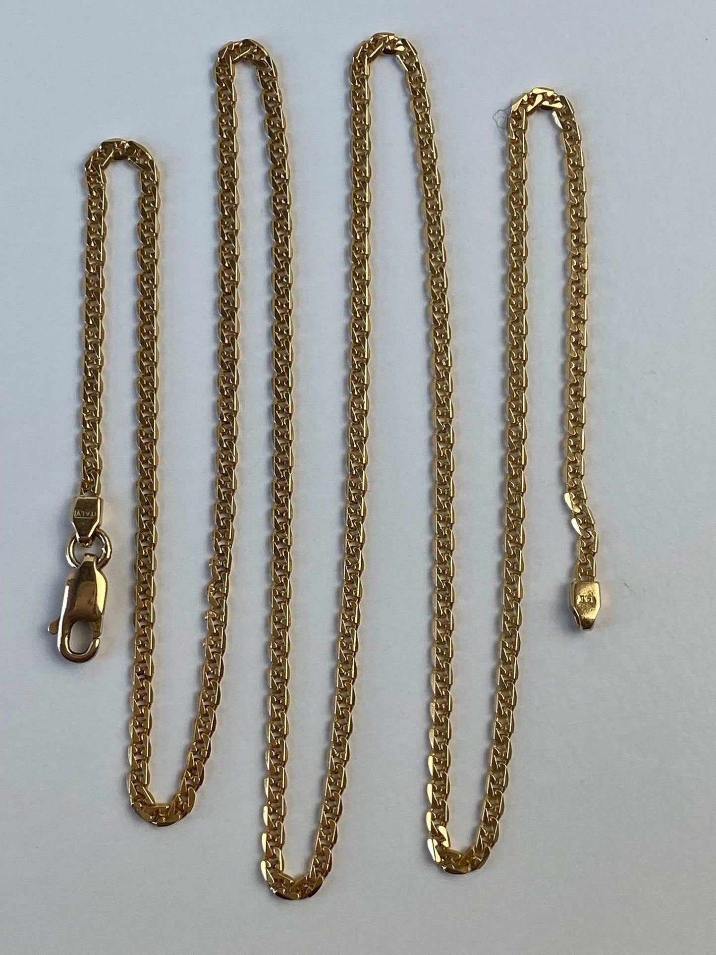 Vintage Solid 14k Yellow Gold Fancy Chain Necklace - 22.25 inches