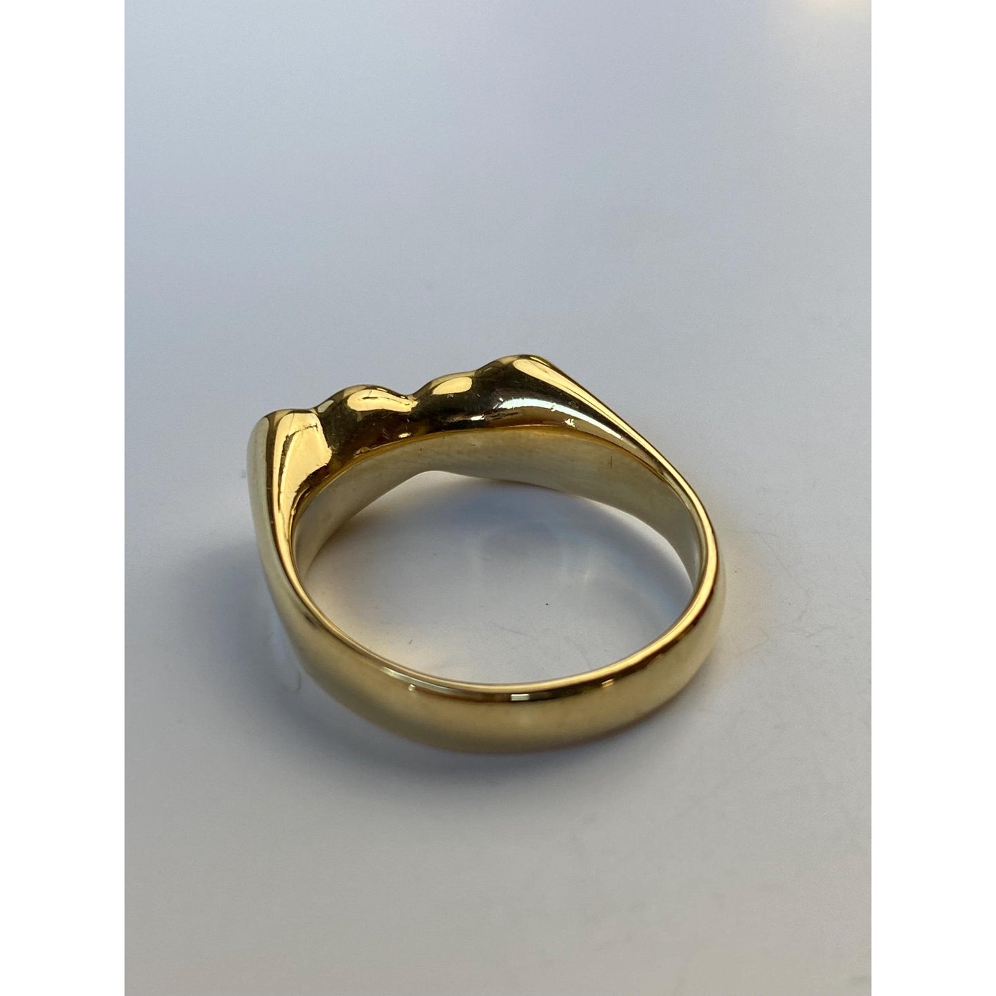 Solid 18k Yellow Gold Double Heart Ring - Size 7.25