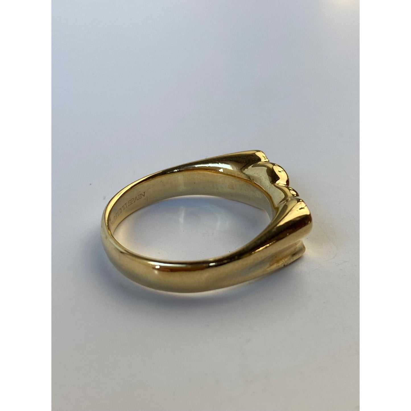 Solid 18k Yellow Gold Double Heart Ring - Size 7.25