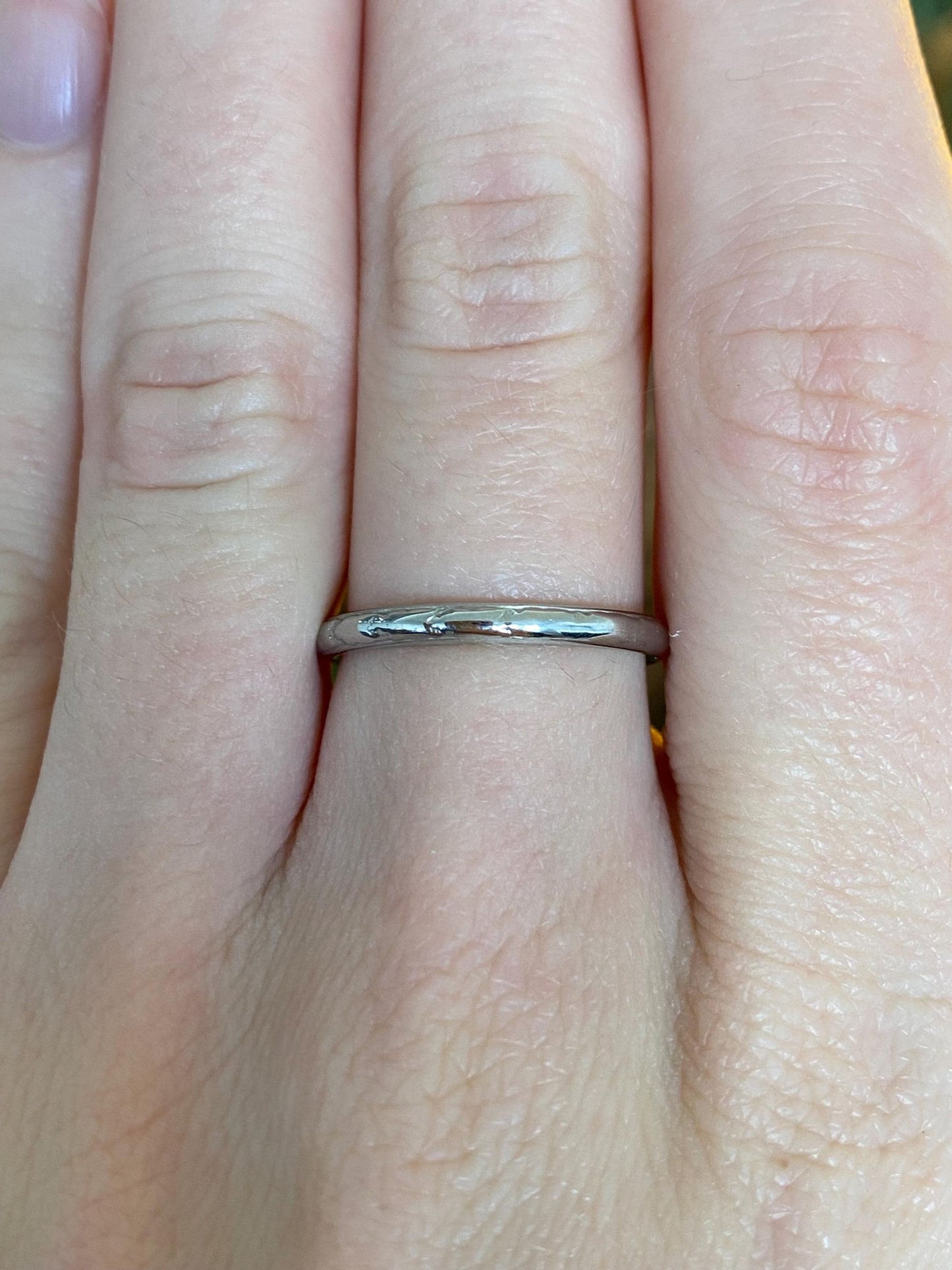 Vintage Solid 18k White Gold Designed Ring Band - Size 6.5