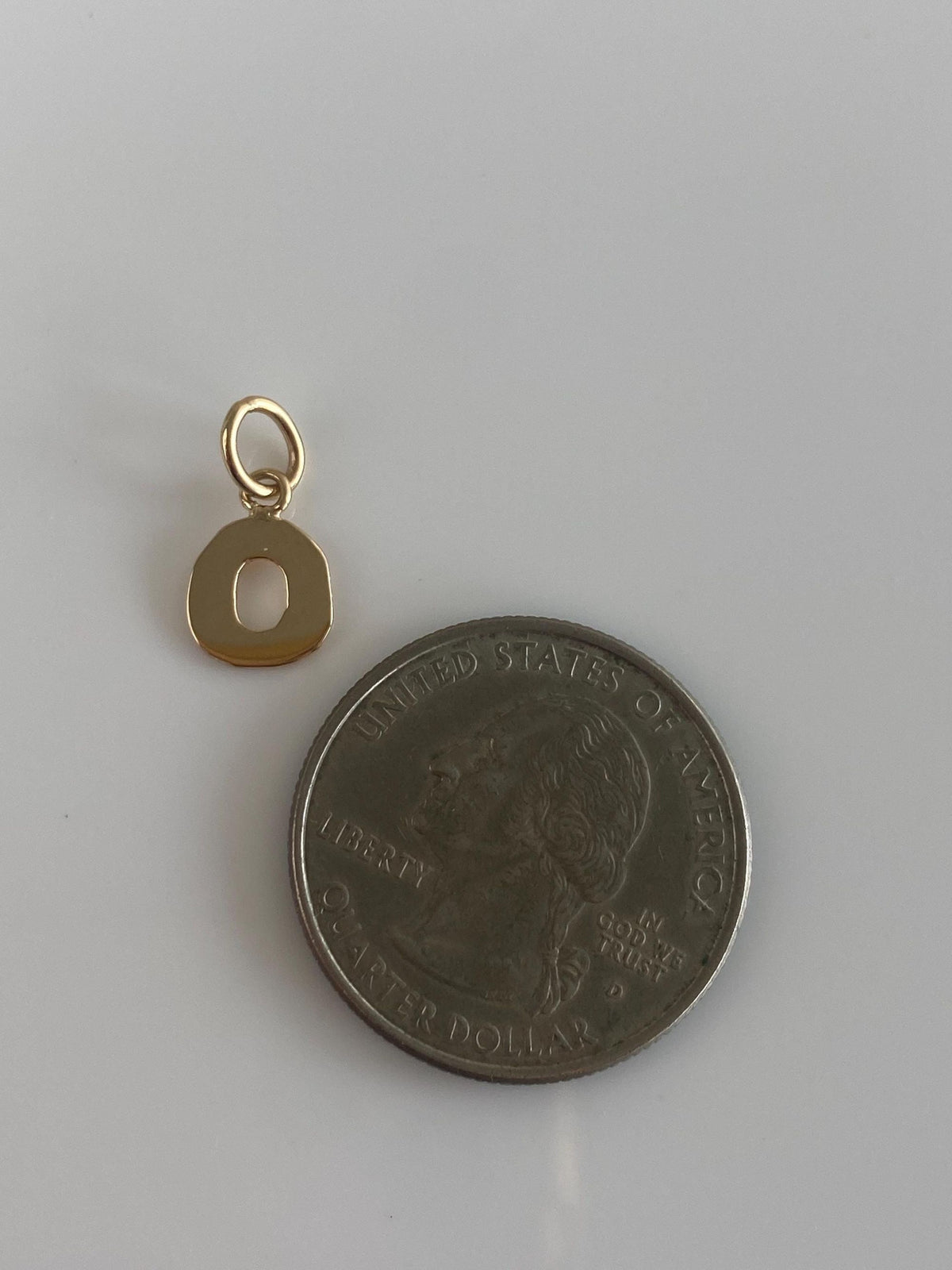 Solid 14k Yellow Gold Initial 'O' Charm