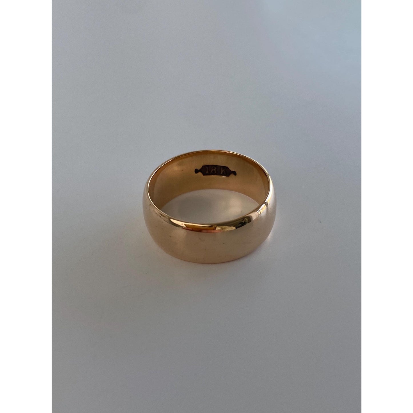Vintage Solid 14k Rosey Gold Wide Ring Band - Size 7