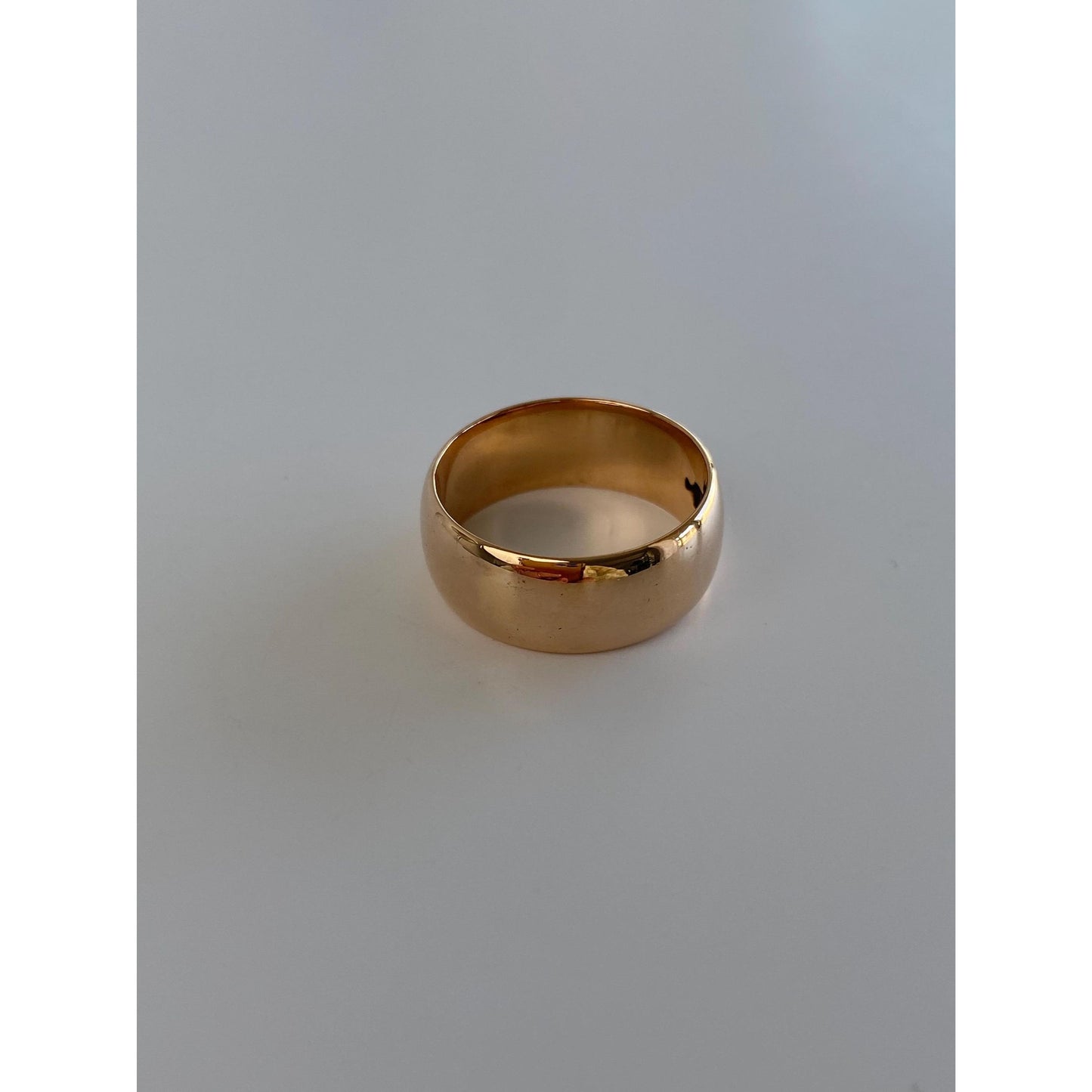 Vintage Solid 14k Rosey Gold Wide Ring Band - Size 7