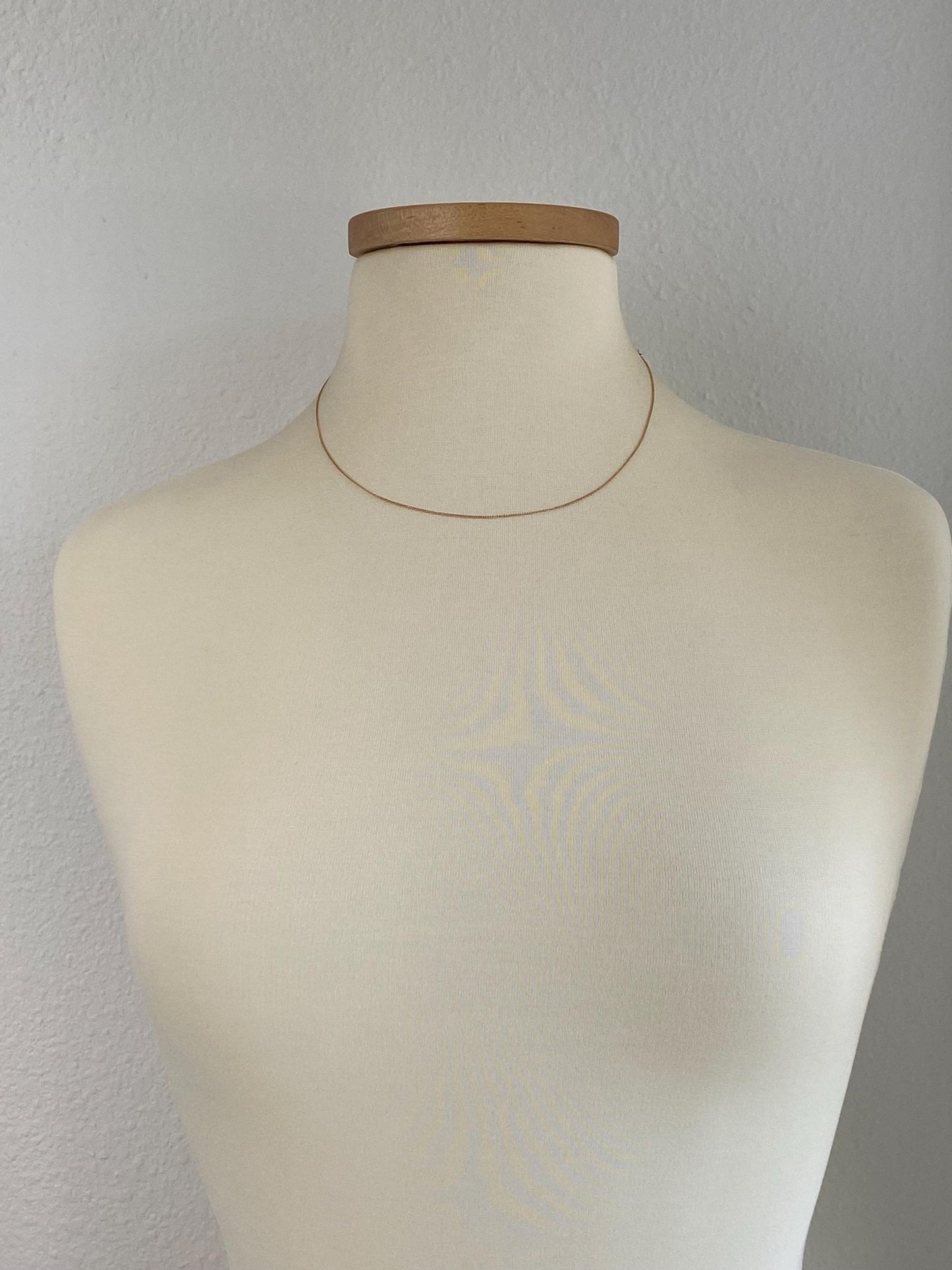 Vintage Solid 14k Rose Gold Dainty Curb Chain Necklace - 18 inches