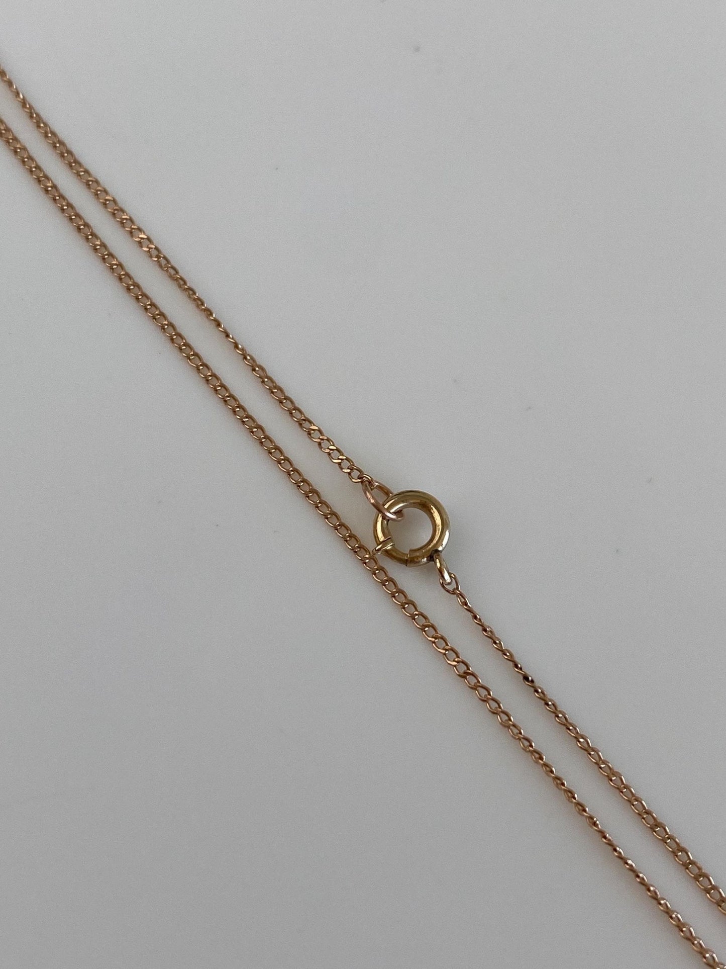 Vintage Solid 14k Rose Gold Dainty Curb Chain Necklace - 18 inches