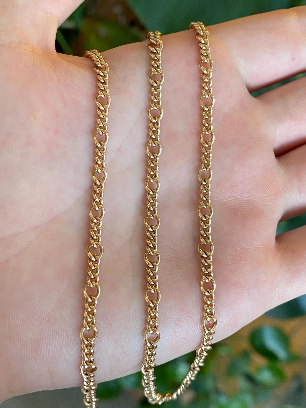 Vintage Solid 14k Yellow Gold Fancy Chain Necklace - 22 inches