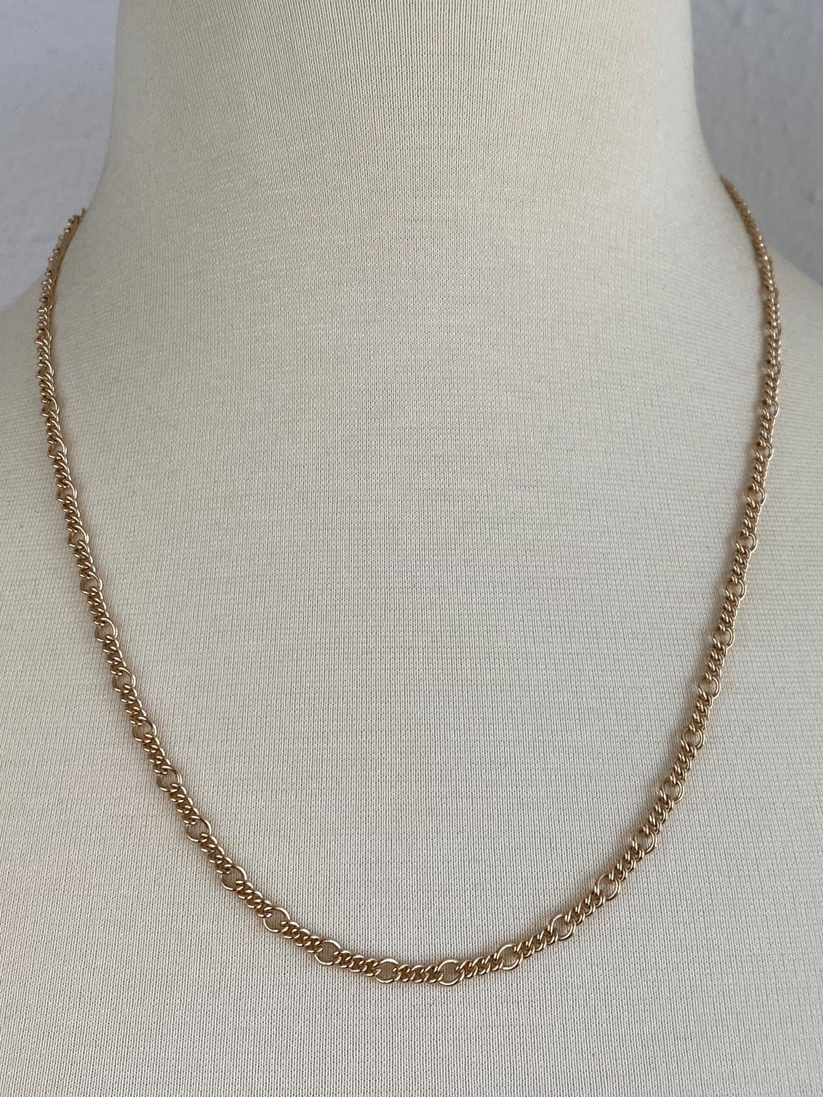 Vintage Solid 14k Yellow Gold Fancy Chain Necklace - 22 inches