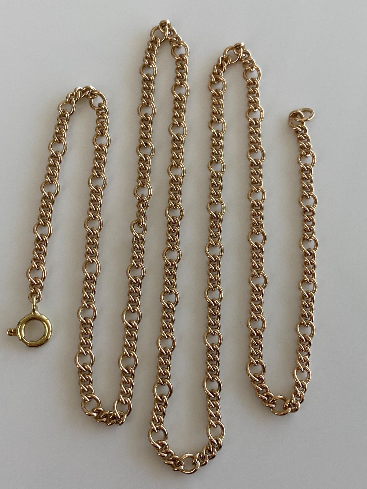 Vintage Solid 14k Yellow Gold Fancy Chain Necklace - 22 inches