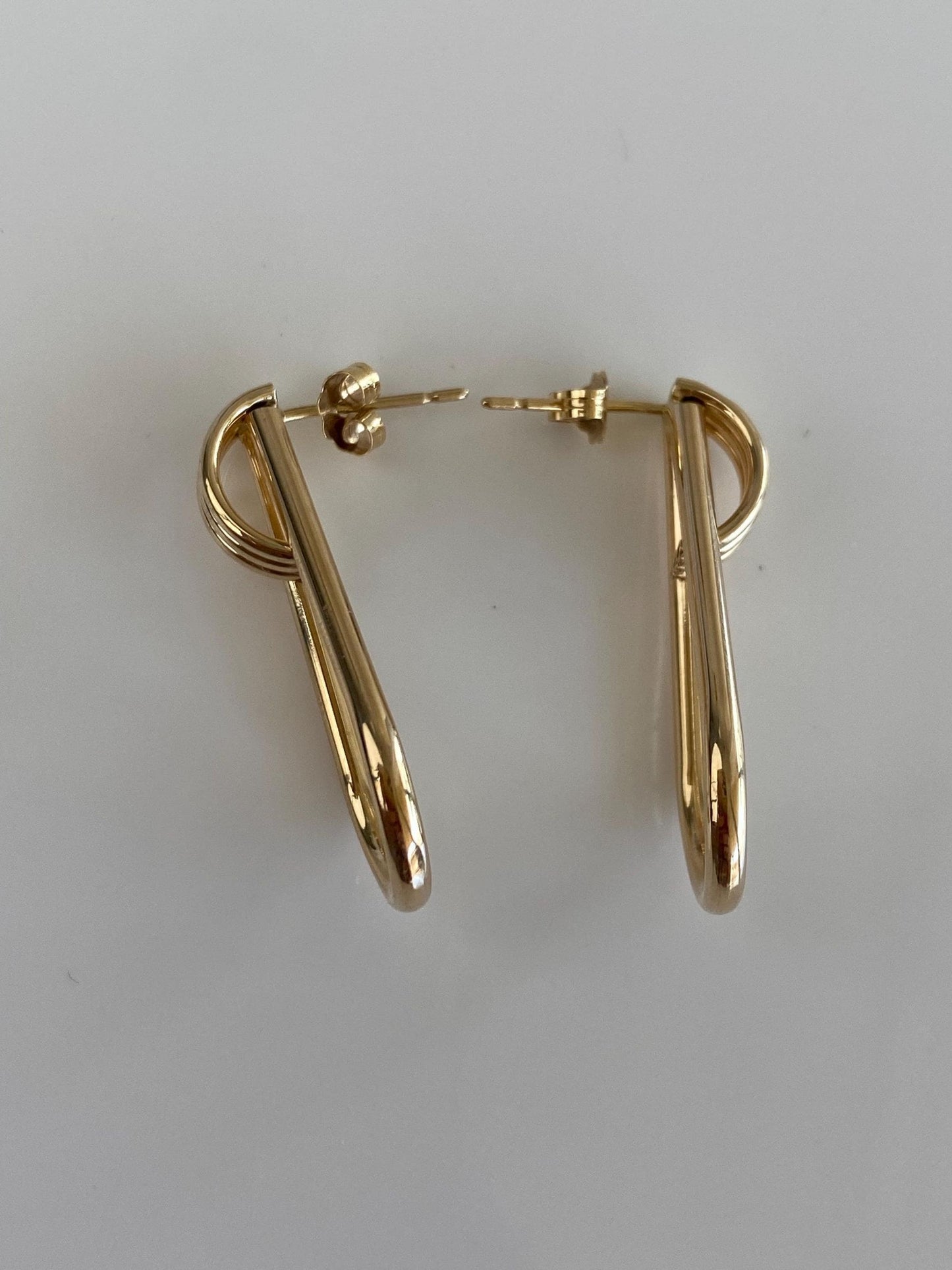 Vintage 14k Yellow Gold Layered Drop Earrings