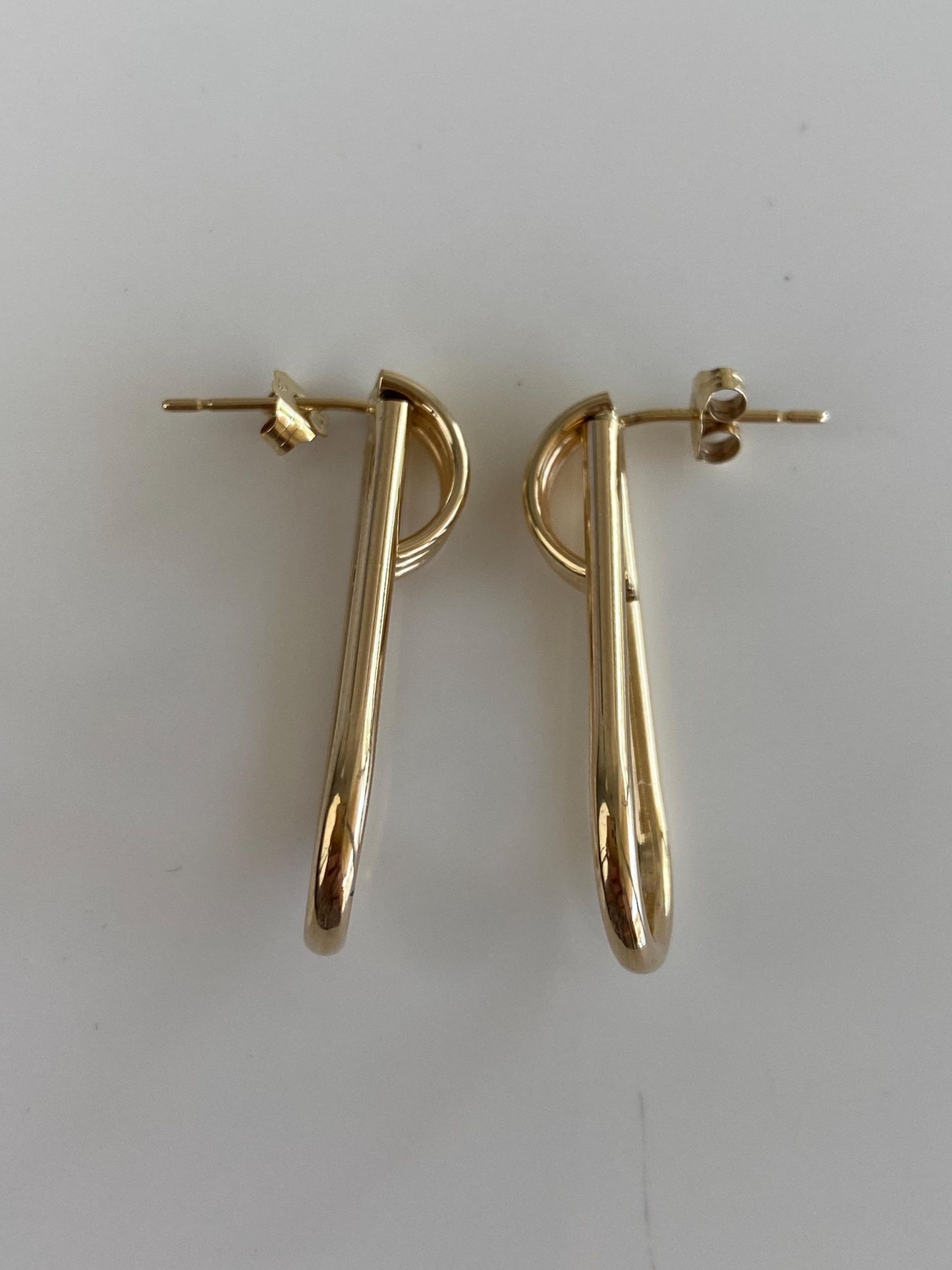 Vintage 14k Yellow Gold Layered Drop Earrings