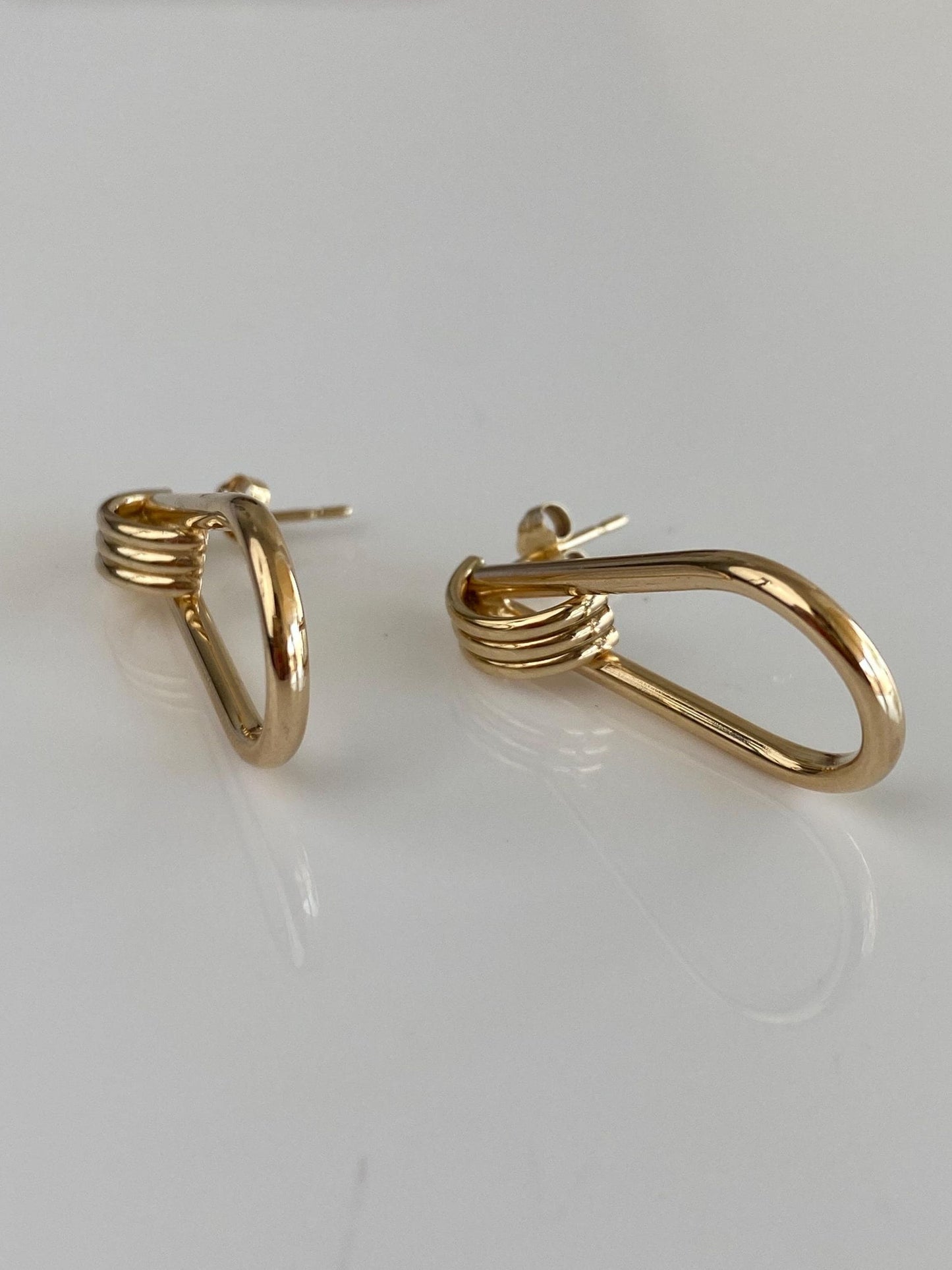 Vintage 14k Yellow Gold Layered Drop Earrings
