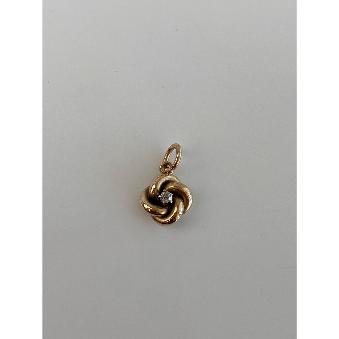 Vintage Solid 10k Yellow Gold Diamond Knot Charm