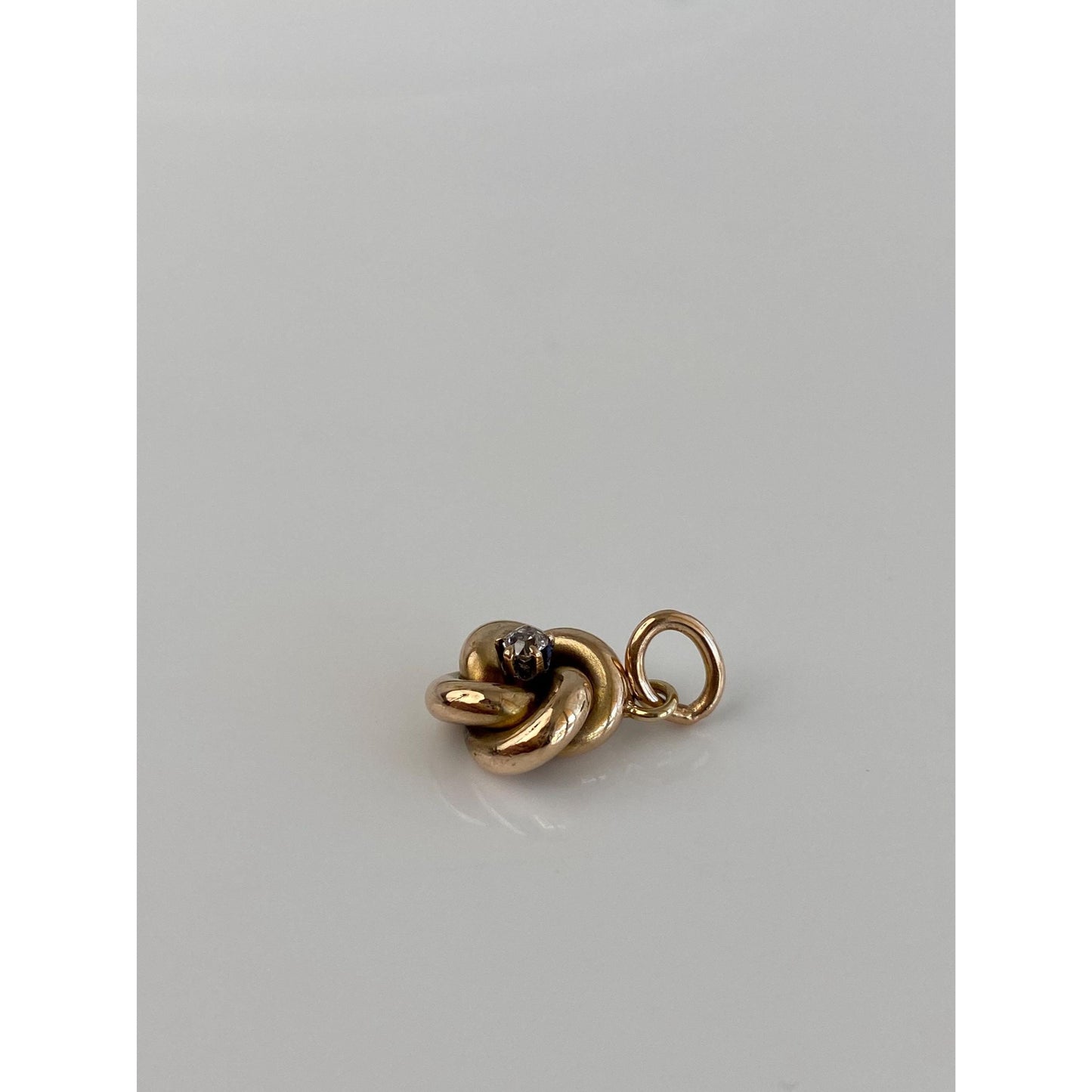 Vintage Solid 10k Yellow Gold Diamond Knot Charm