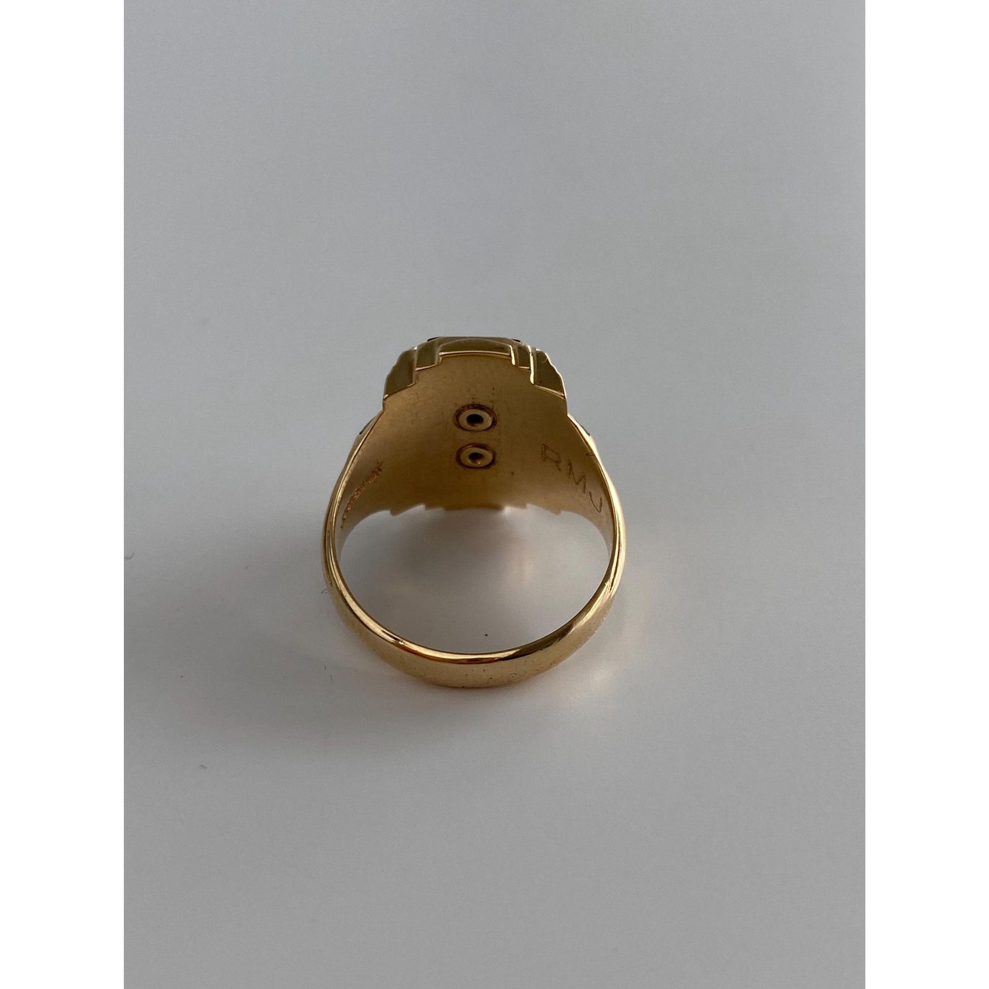 Vintage Solid 10k Yellow Gold Blue Spinel Euclid 1964 Class Ring - Size 6.25