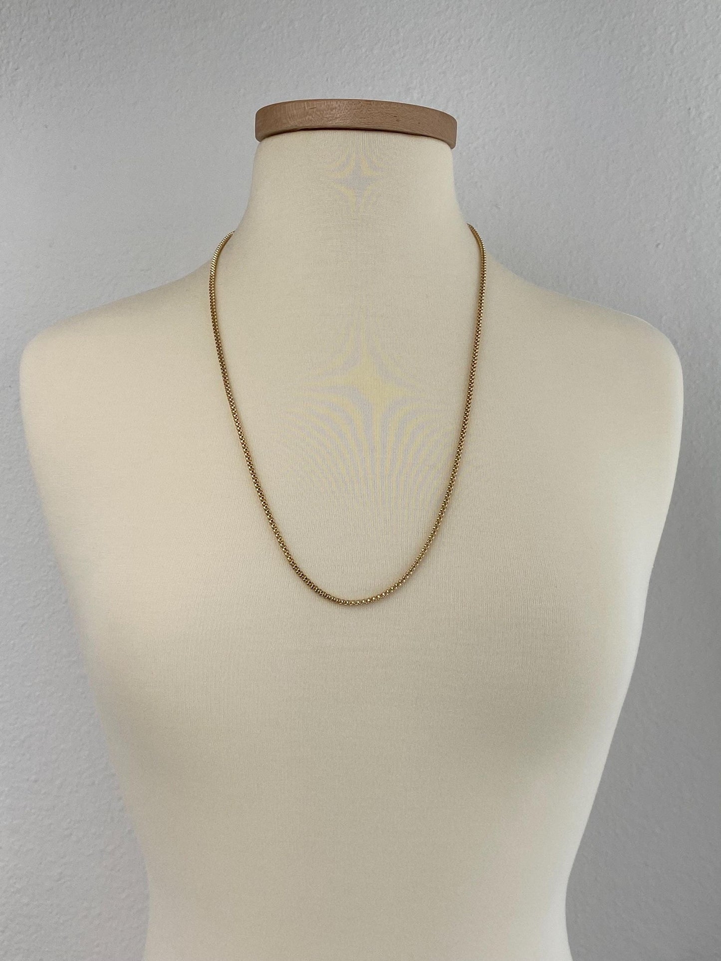 Vintage 14k Yellow Gold Open Weave Rounded Chain Necklace - 27.75 inches