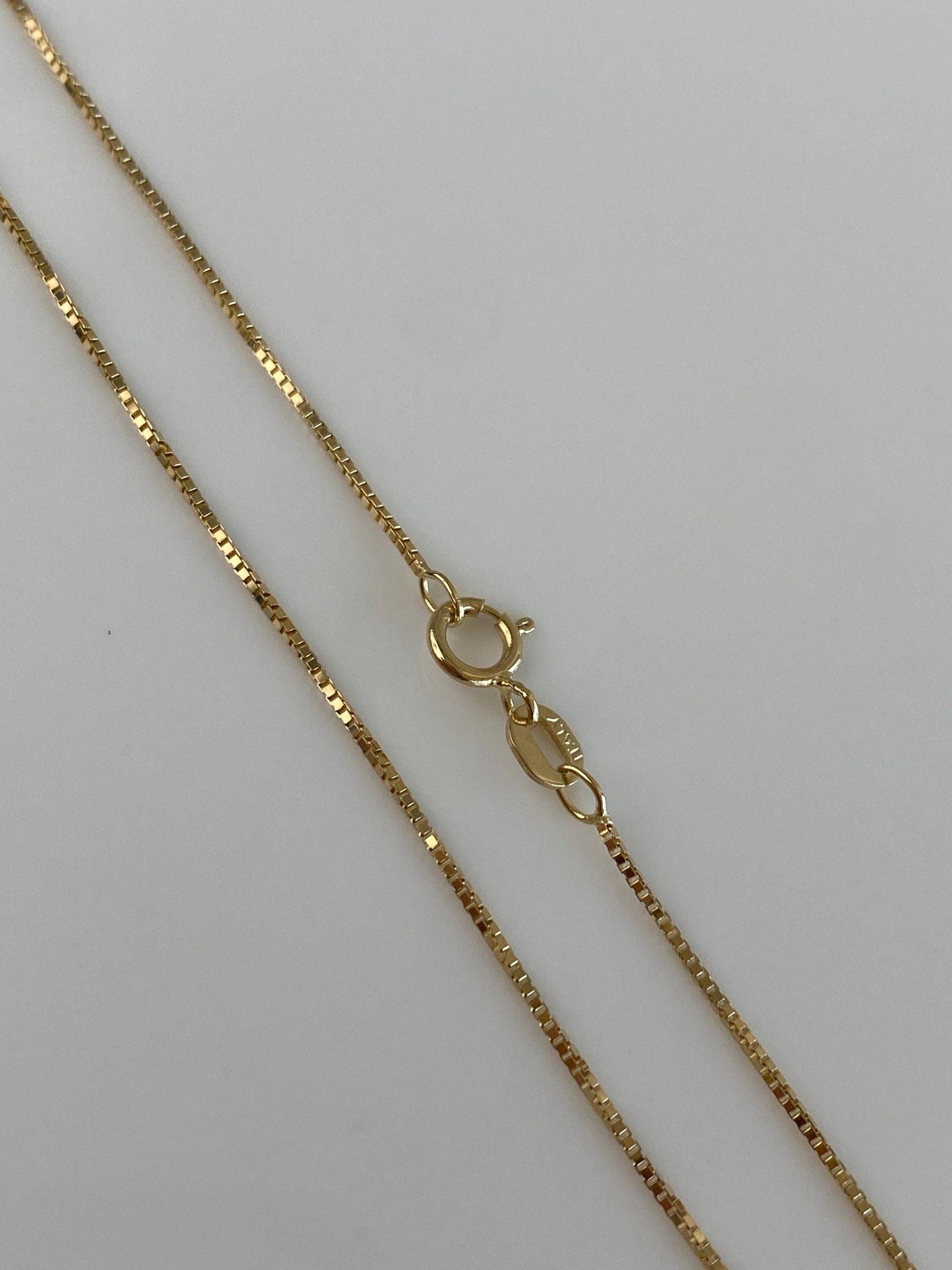 Vintage Solid 14k Yellow Gold Box Chain Necklace - 18 inches