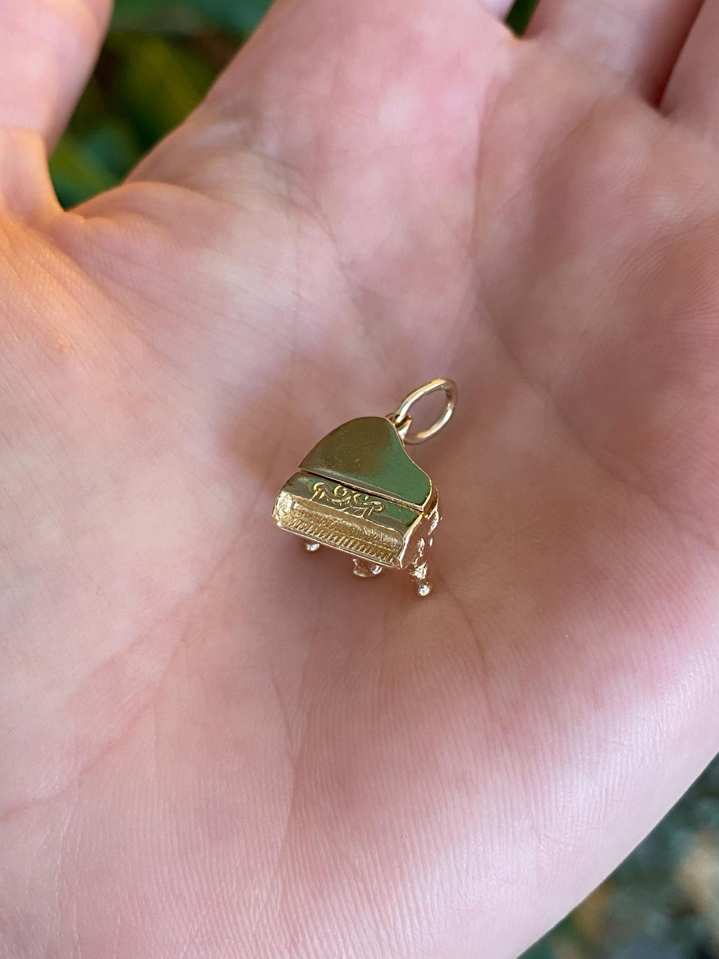 Vintage Solid 14k Yellow Gold Piano Charm