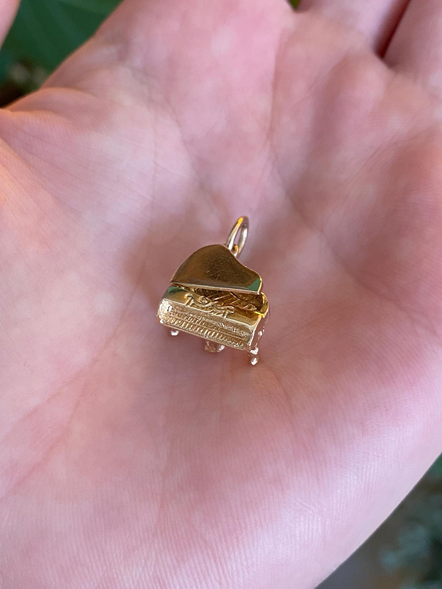 Vintage Solid 14k Yellow Gold Piano Charm