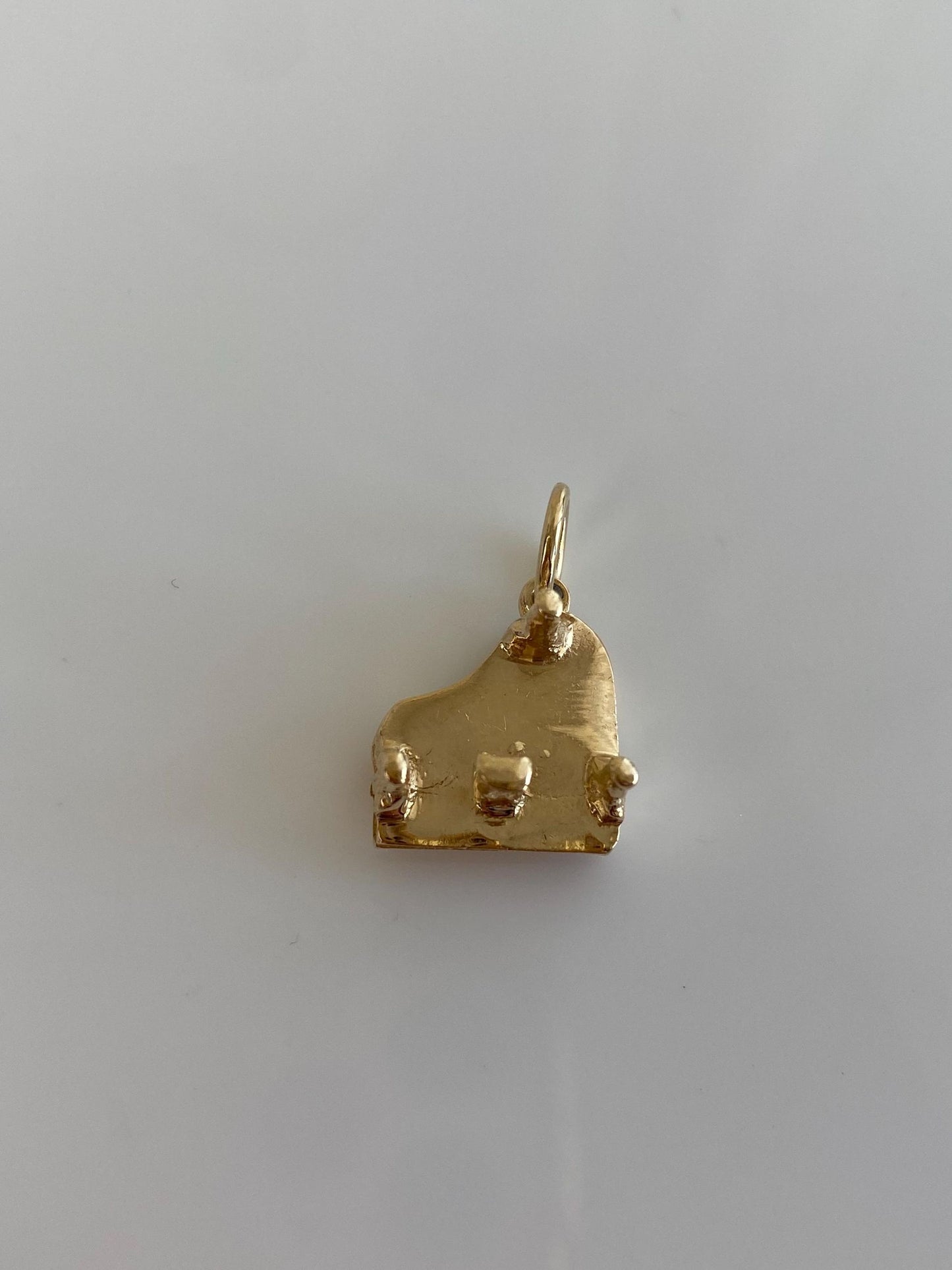 Vintage Solid 14k Yellow Gold Piano Charm