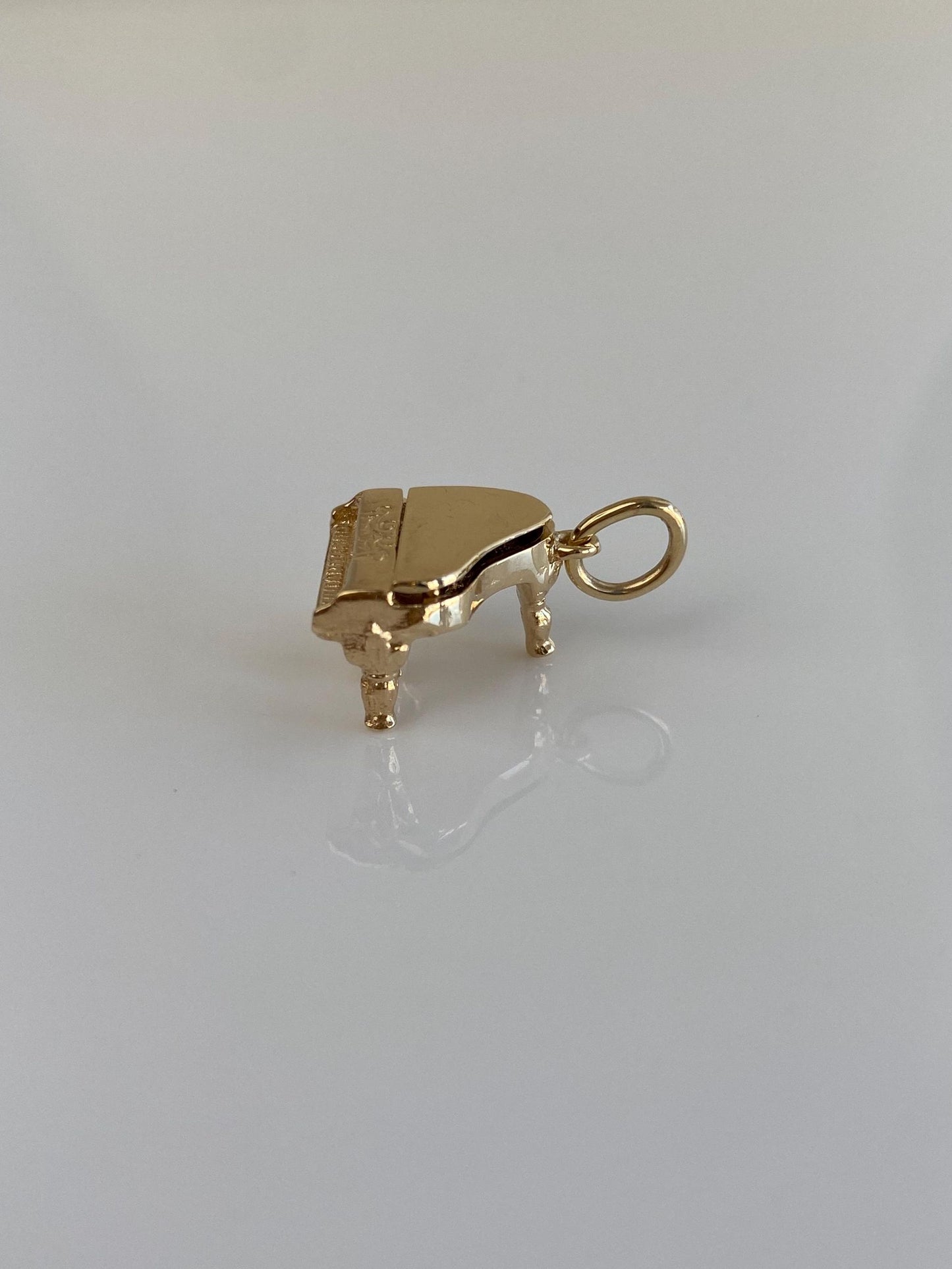 Vintage Solid 14k Yellow Gold Piano Charm