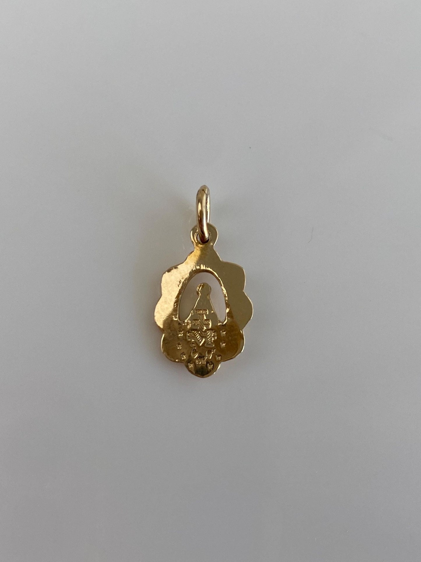 Vintage Solid 10k Yellow Gold Miraculous Medal Religious Charm